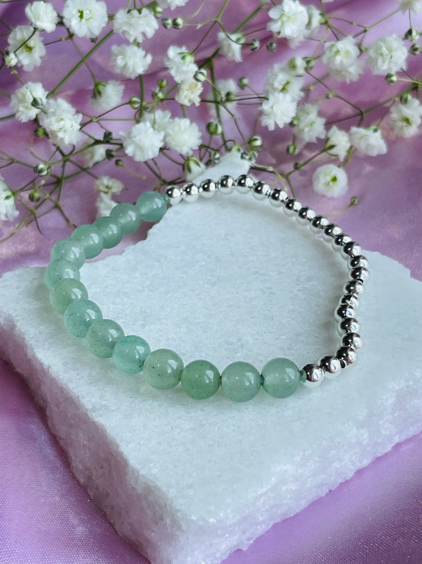 Green Aventurine Stretch Bead Bracelet