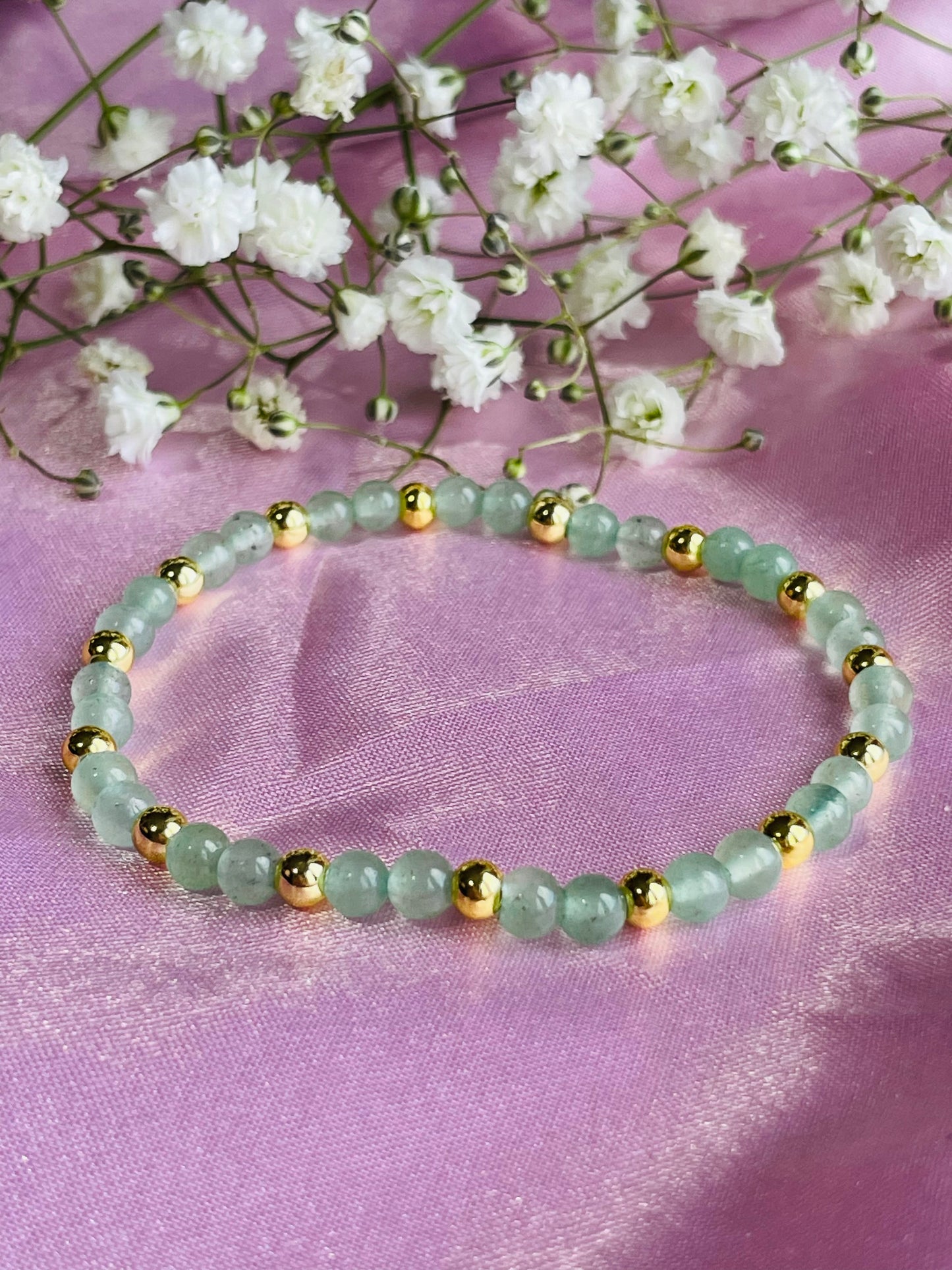 Green Aventurine Stretch Bead Bracelet