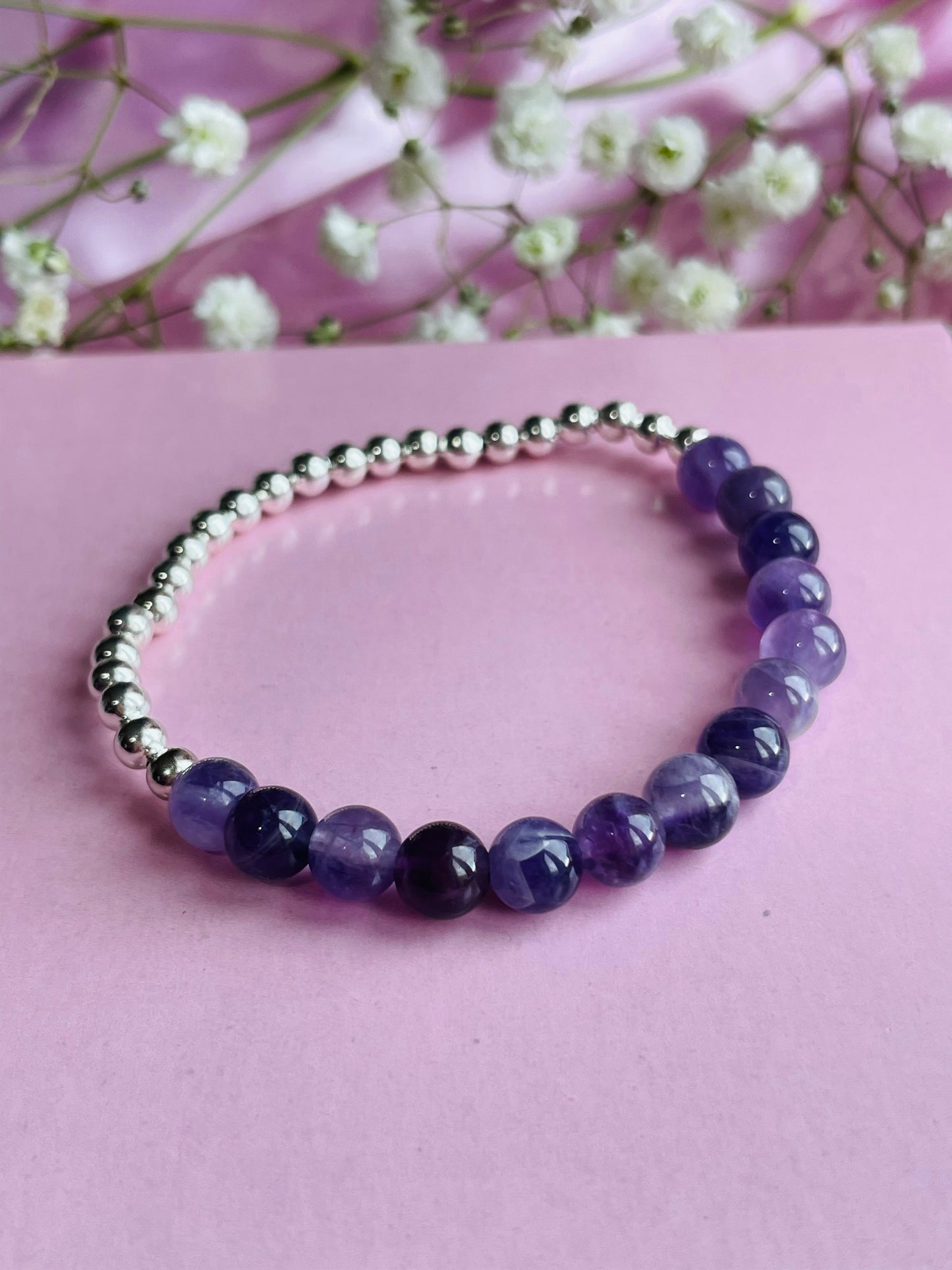 Amethyst & Silver/Gold plated Bracelet