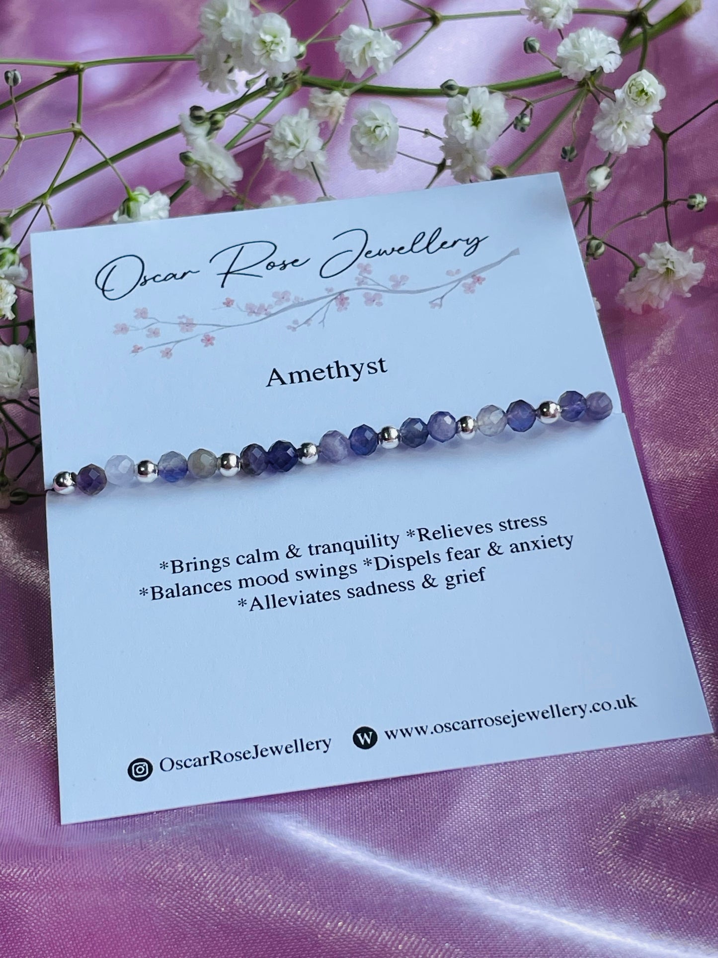 Amethyst & Silver/Gold plated Bracelet
