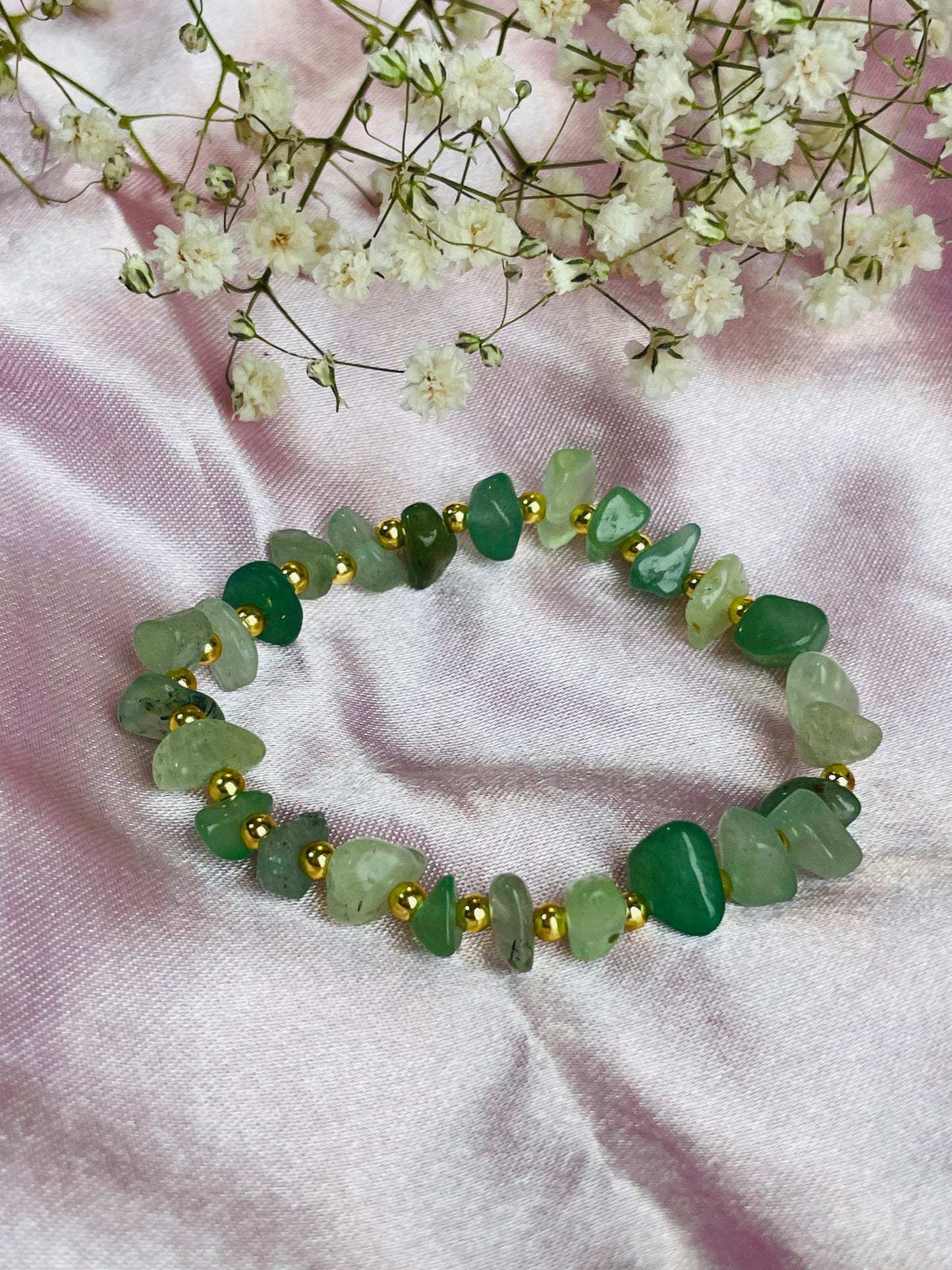 Green Aventurine Stretch Bead Bracelet