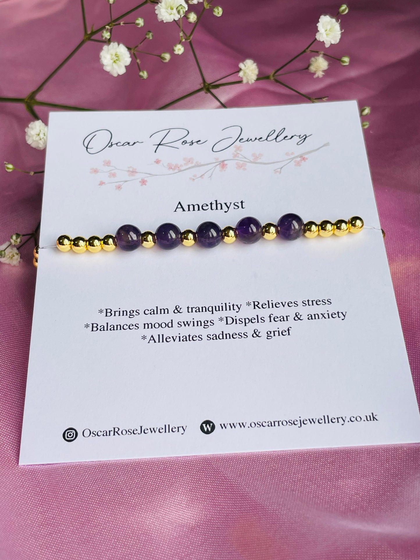 Amethyst & Silver/Gold plated Bracelet