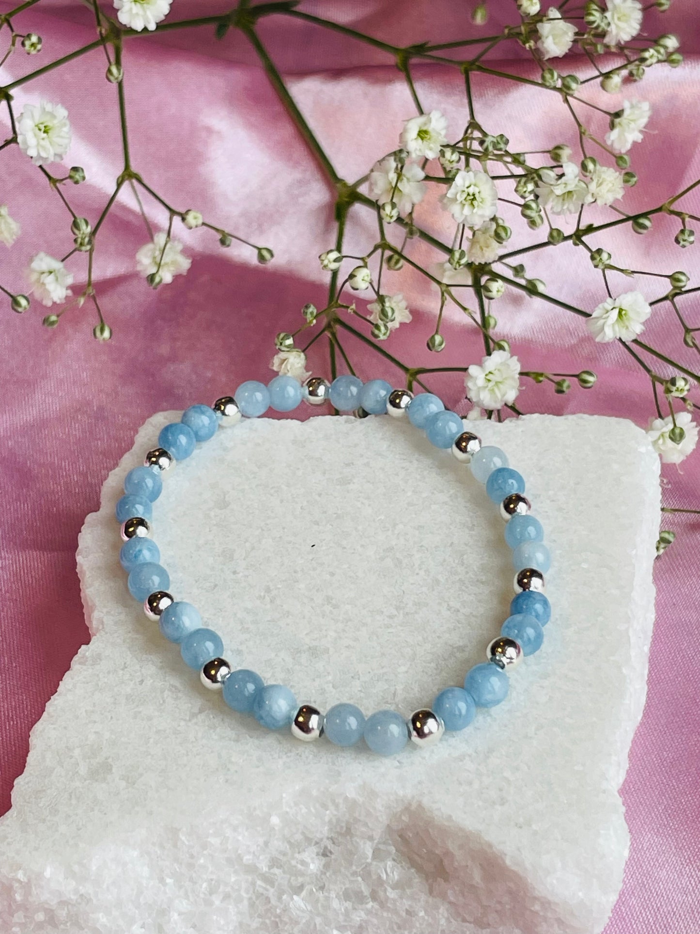 Aquamarine & Sterling Silver Bracelet