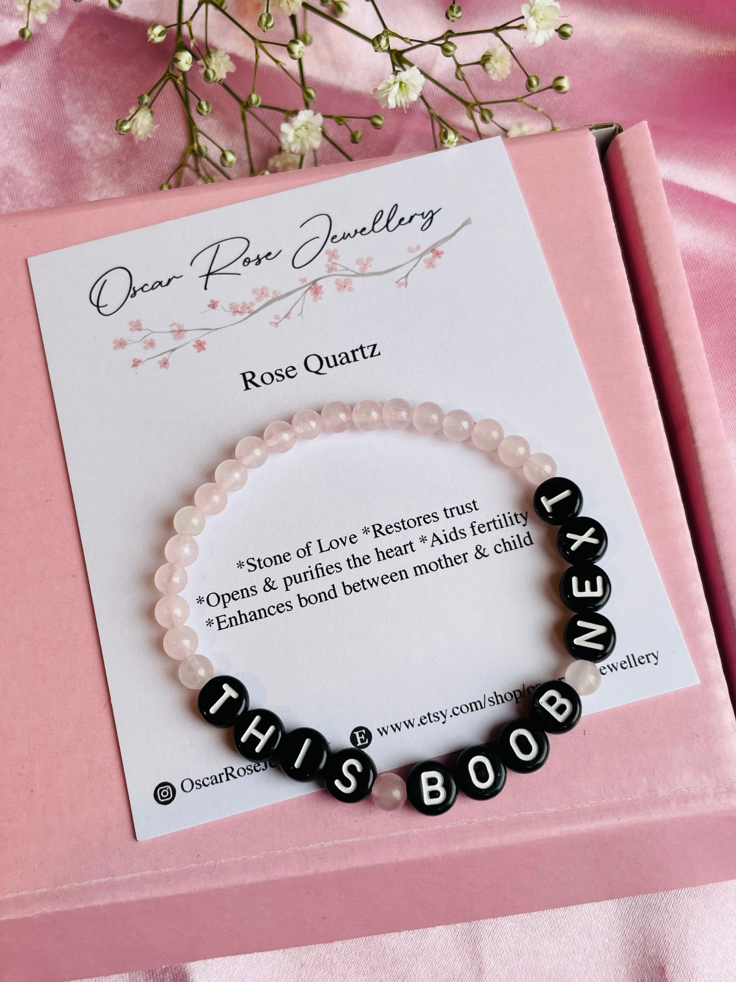 Rose Quartz Breastfeeding Bracelet - New Mum Bracelet