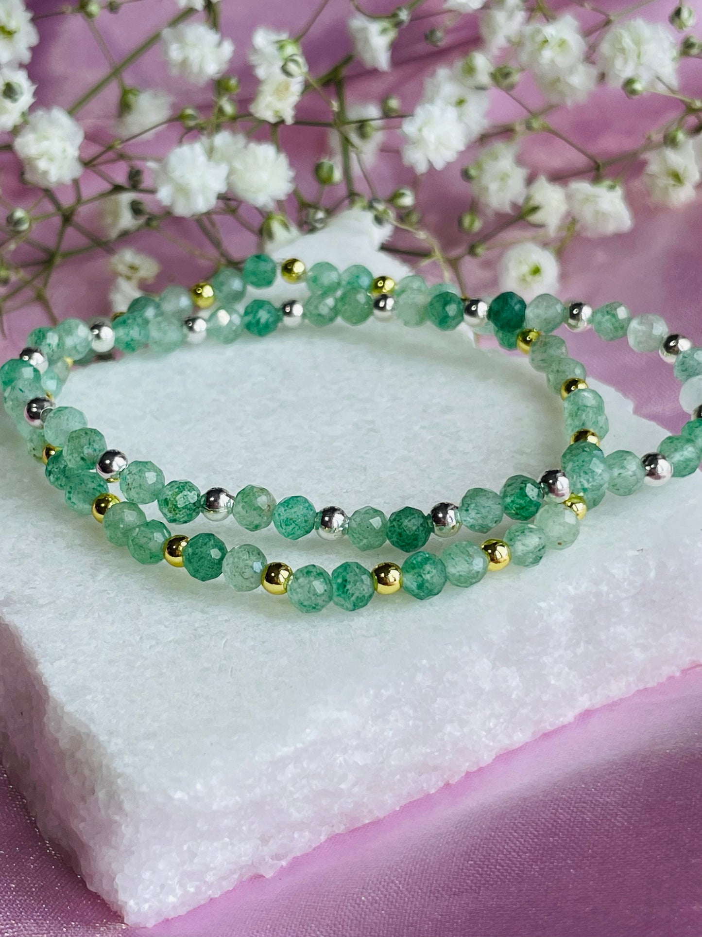Green Aventurine Stretch Bead Bracelet