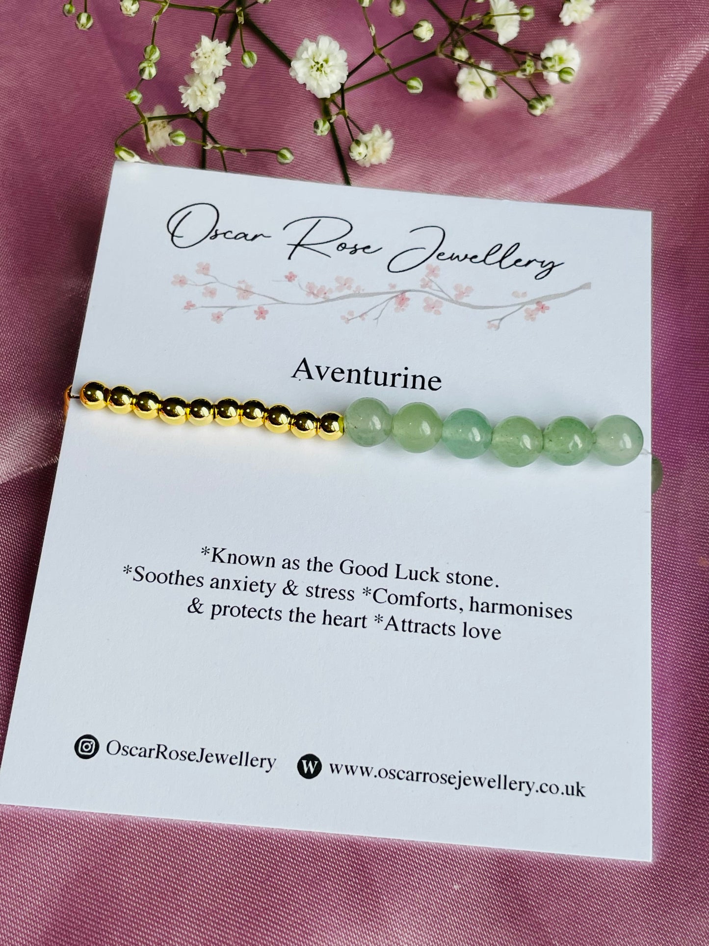 Green Aventurine Stretch Bead Bracelet