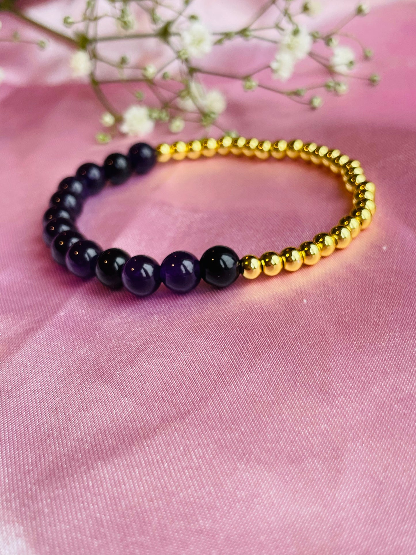 Amethyst & Silver/Gold plated Bracelet