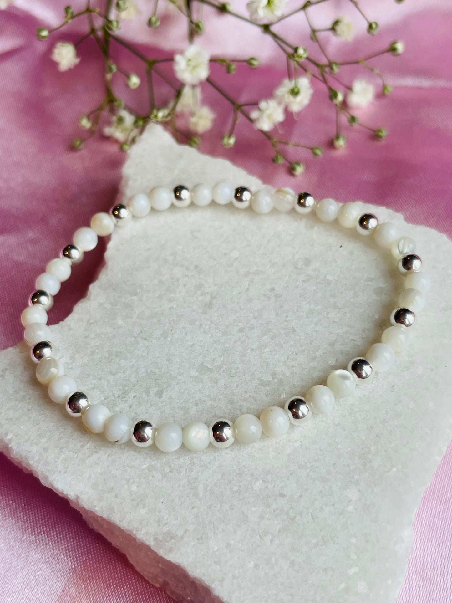 Mother Of Pearl & Silver Bracelet