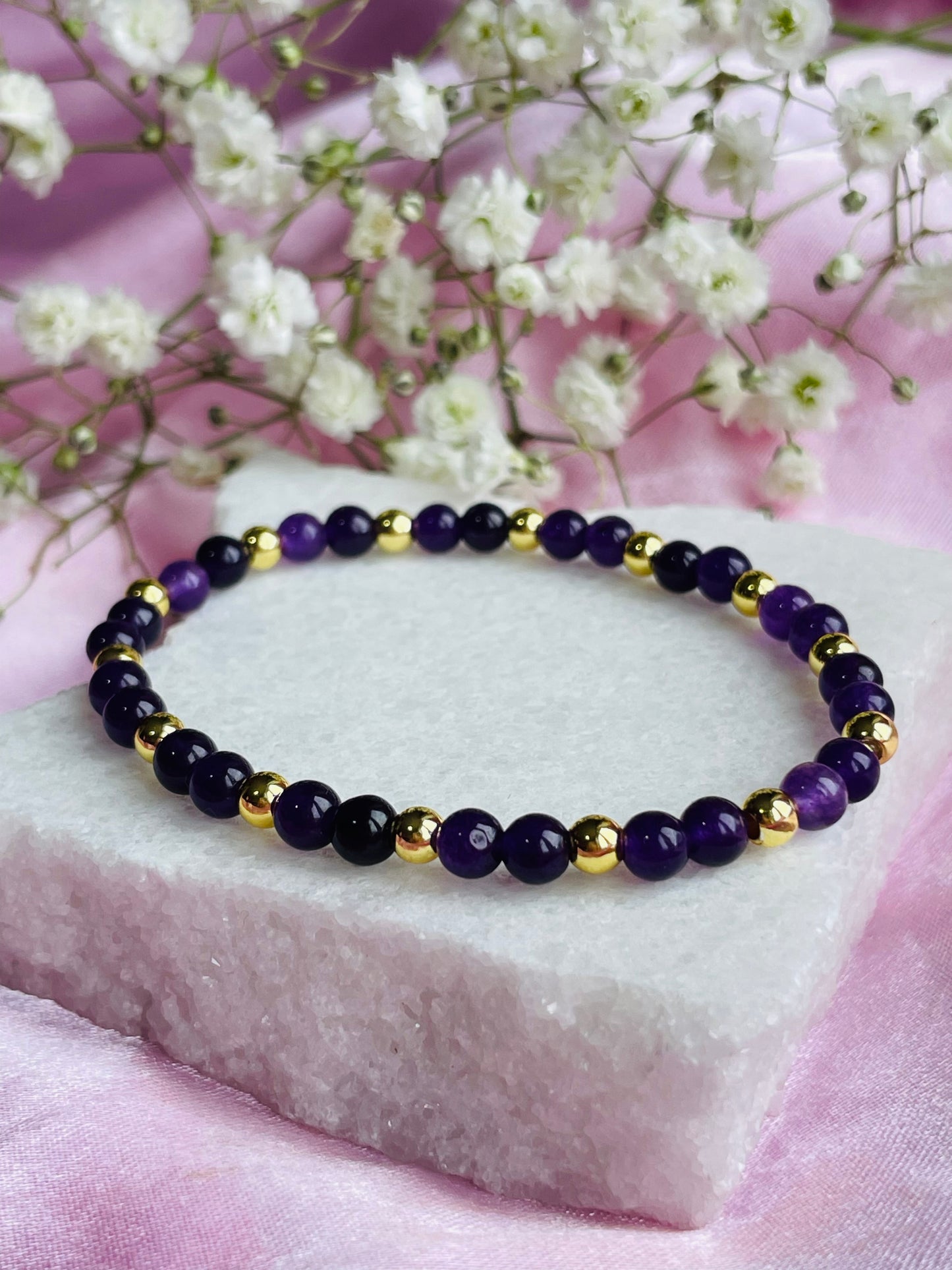 Amethyst & Silver/Gold plated Bracelet
