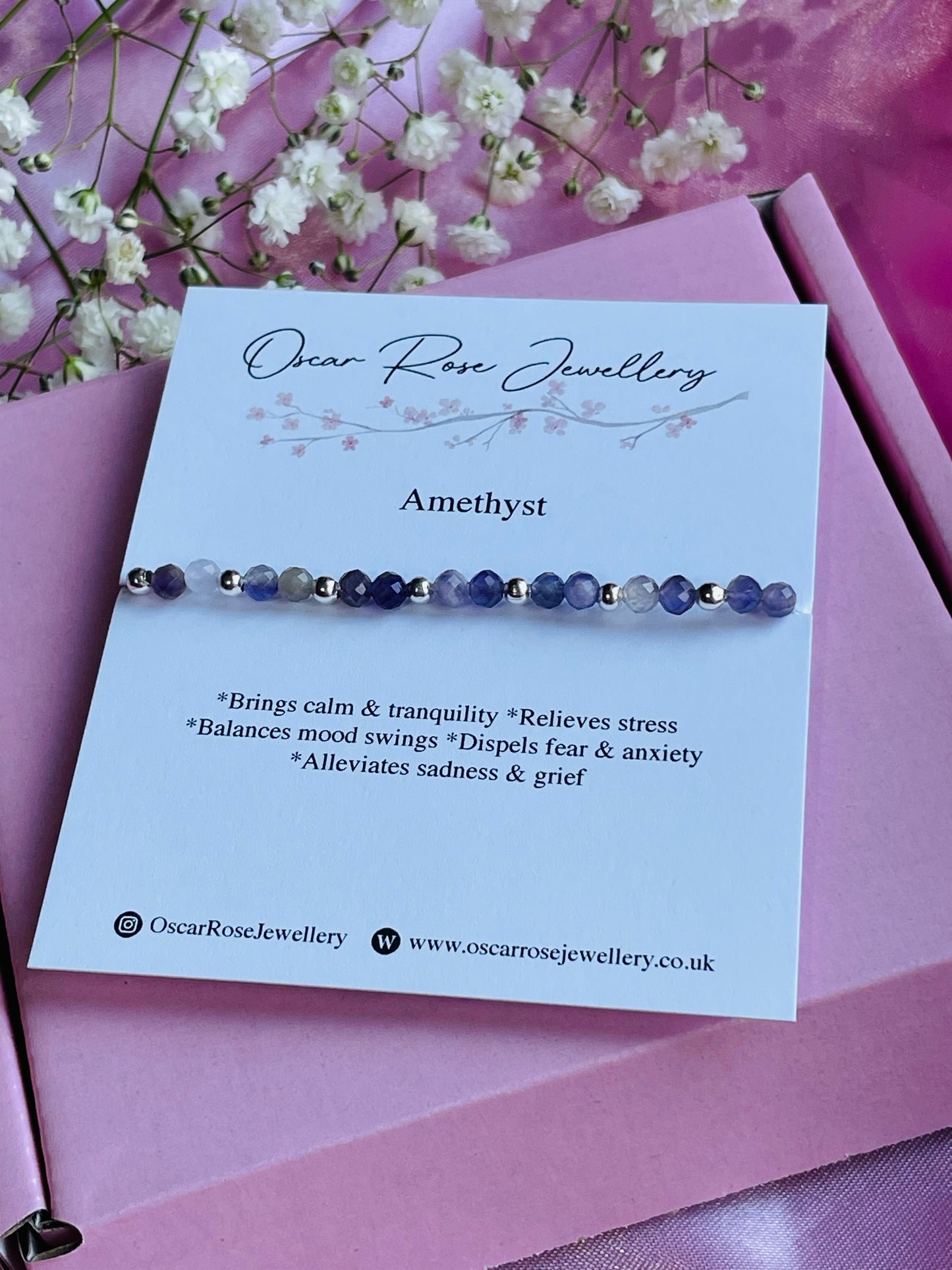 Amethyst & Silver/Gold plated Bracelet