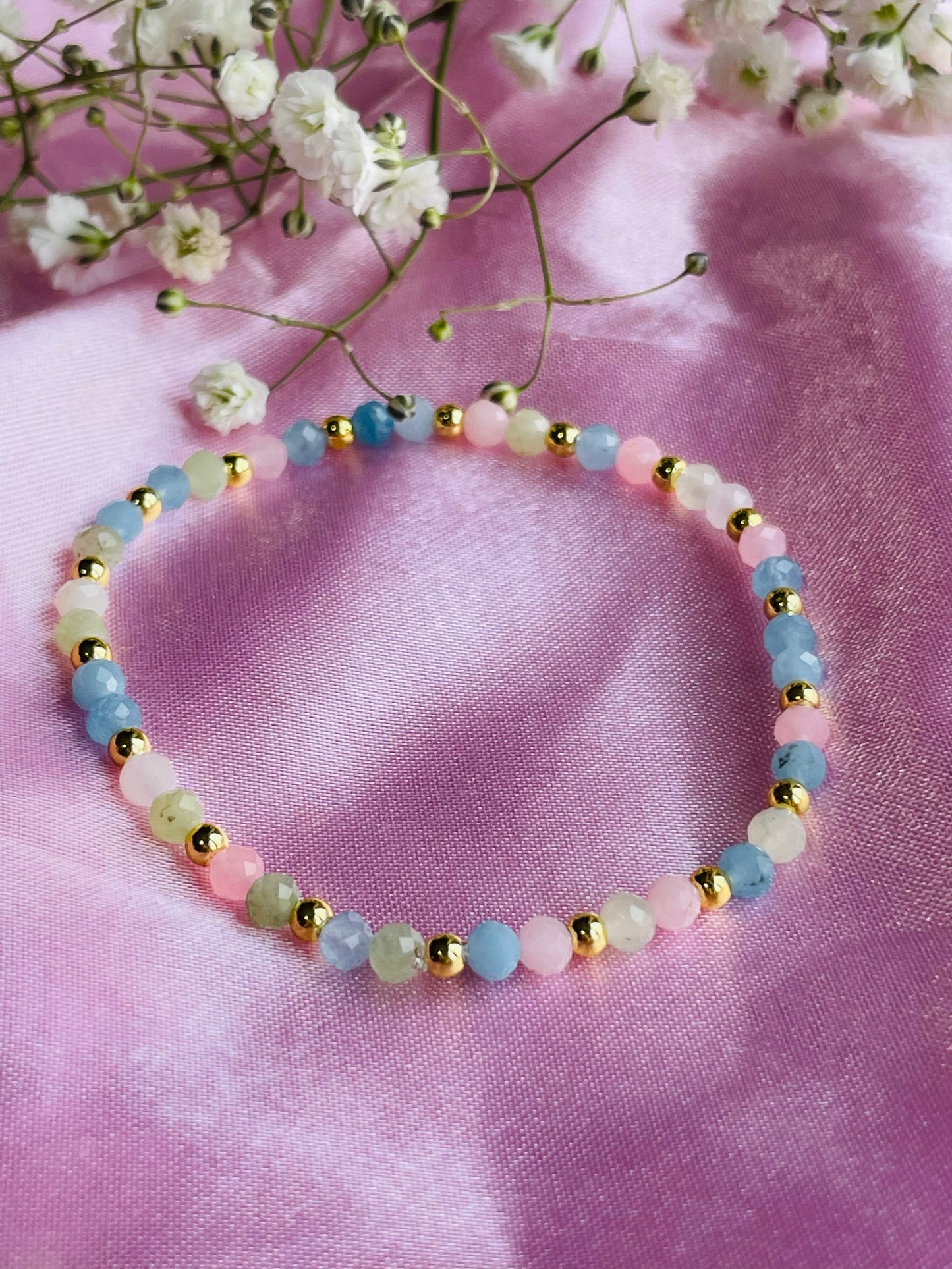 Morganite Crystal Bracelet | Divine Love Stone | Heart Healing | Compassion & Emotional Balance | Meaningful Gift