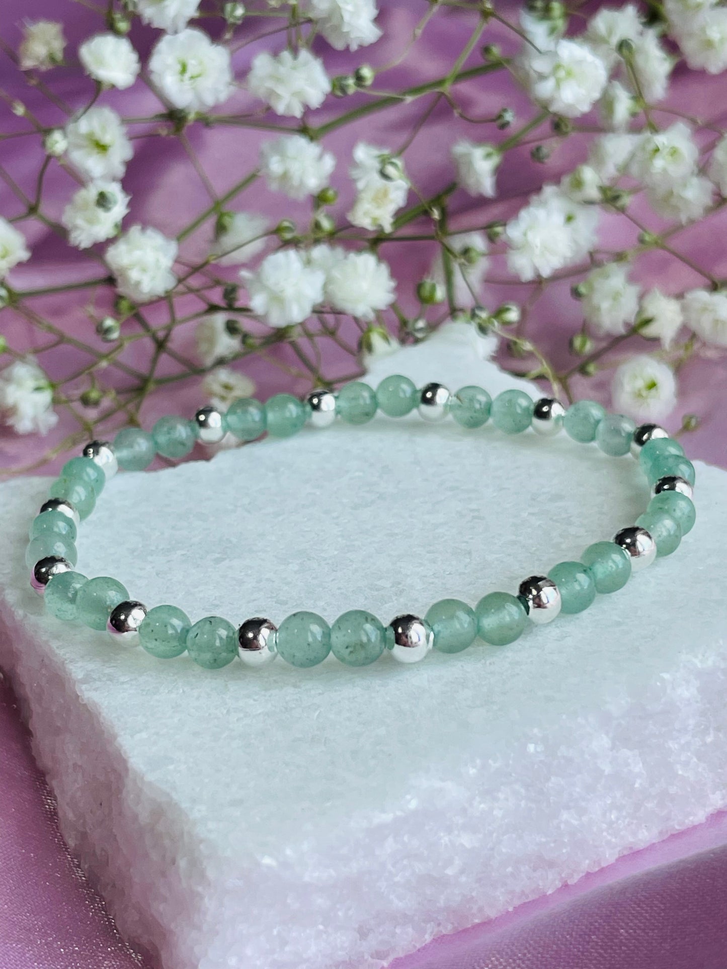 Green Aventurine Stretch Bead Bracelet