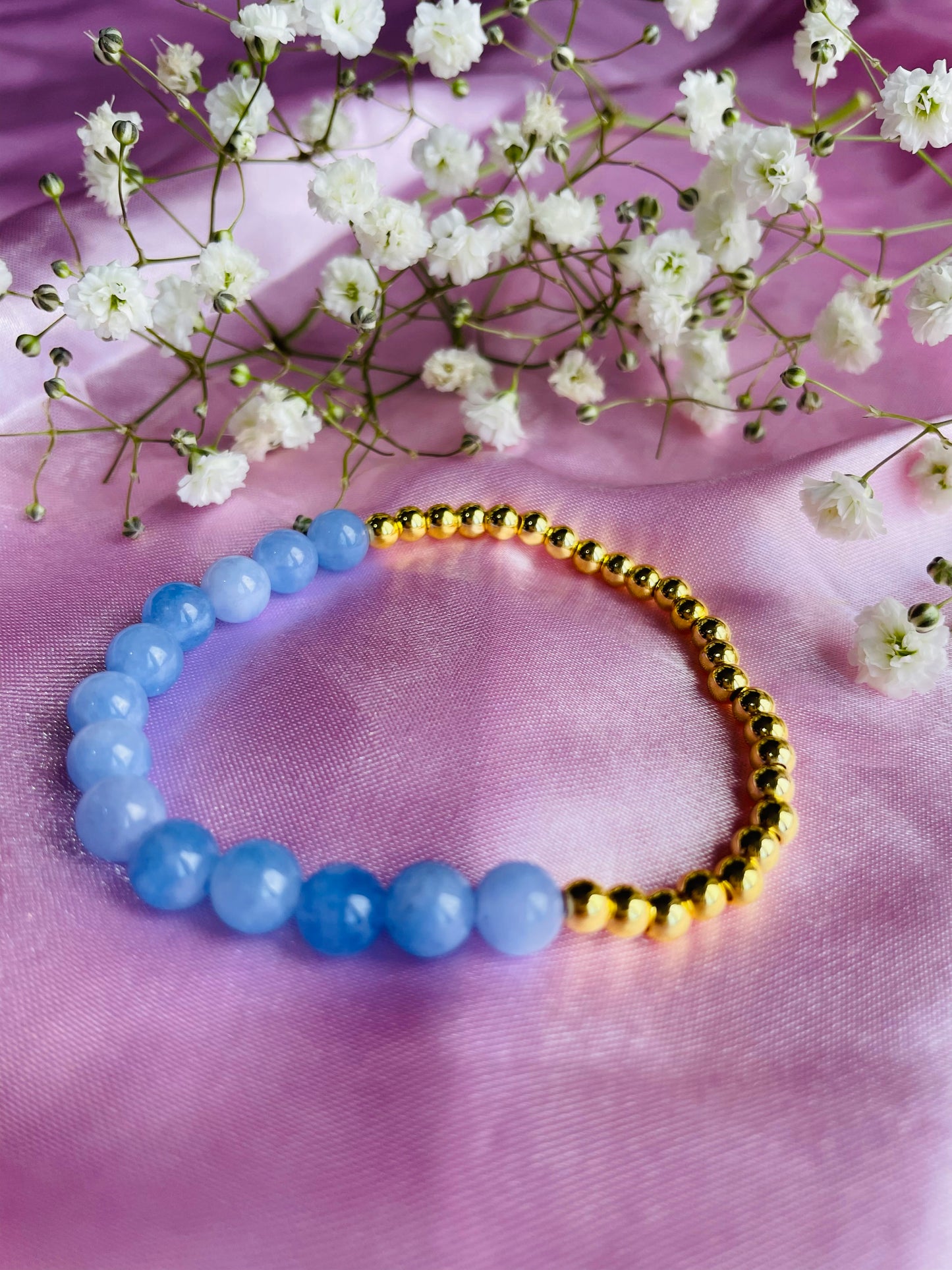 Aquamarine & Silver or Gold Bracelet