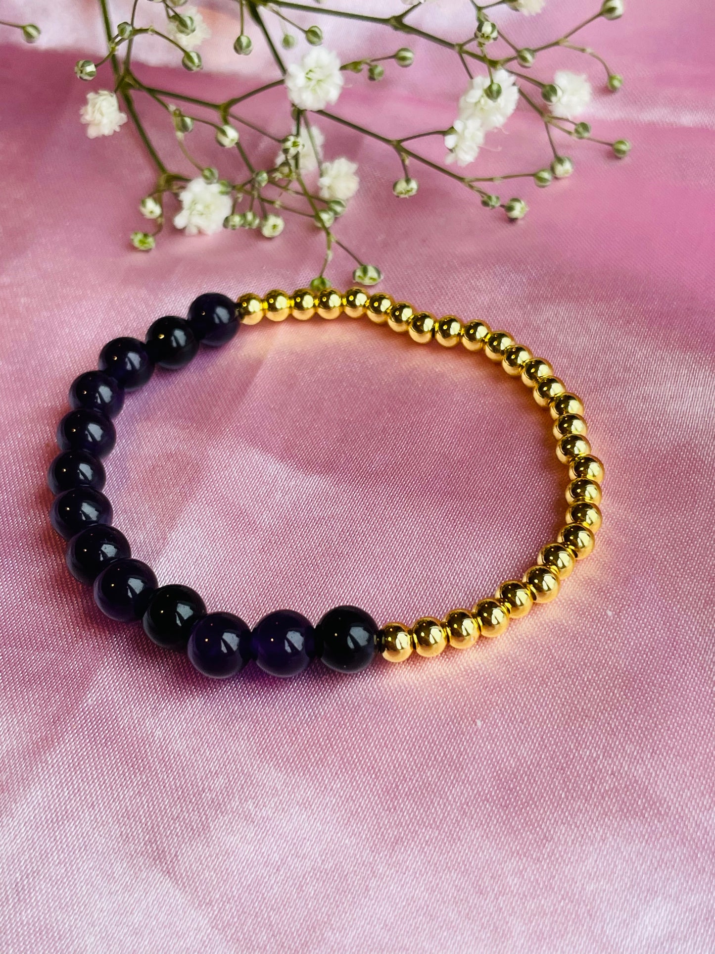 Amethyst & Silver/Gold plated Bracelet