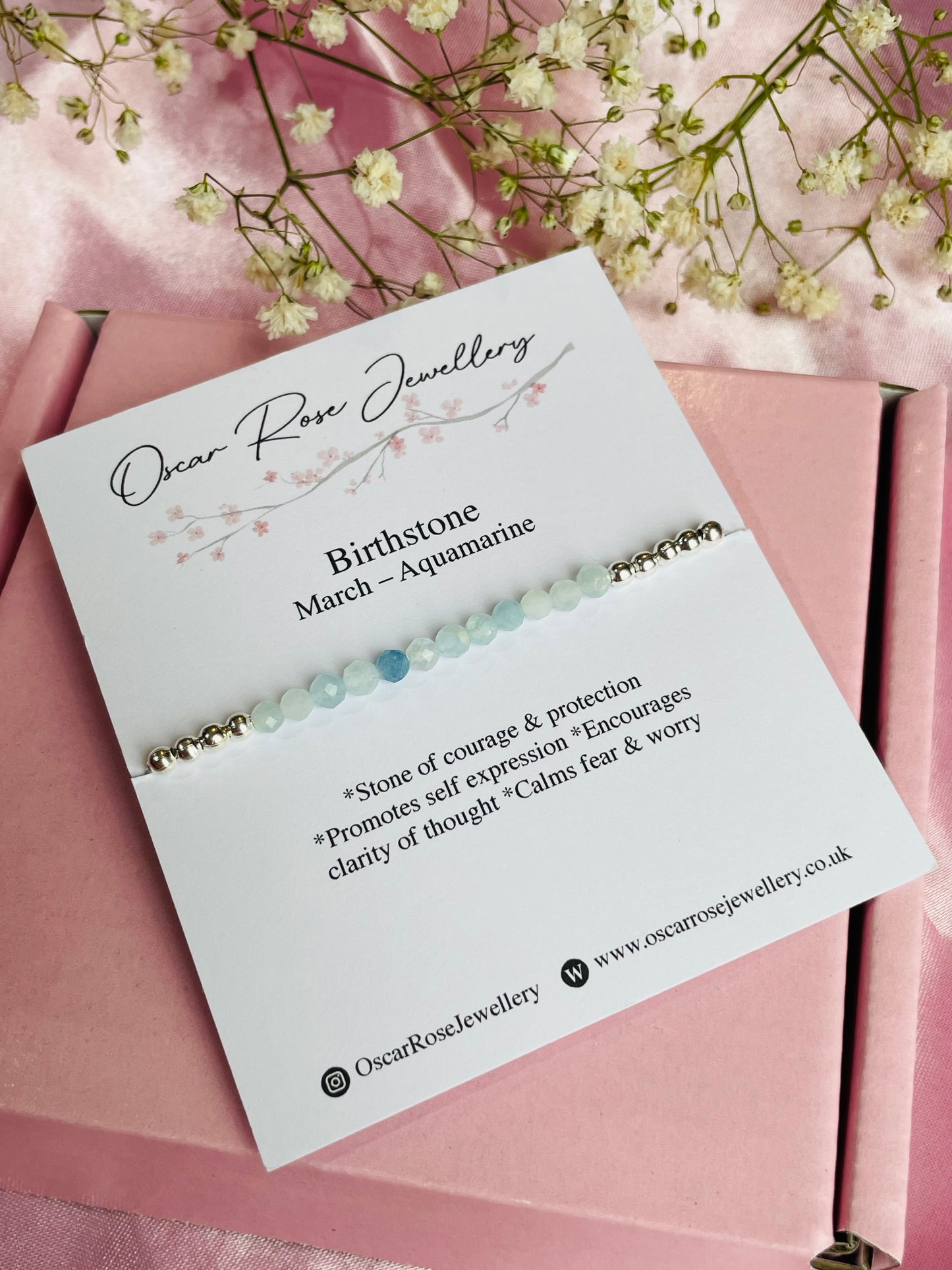 March Birthstone Bracelet - Aquamarine