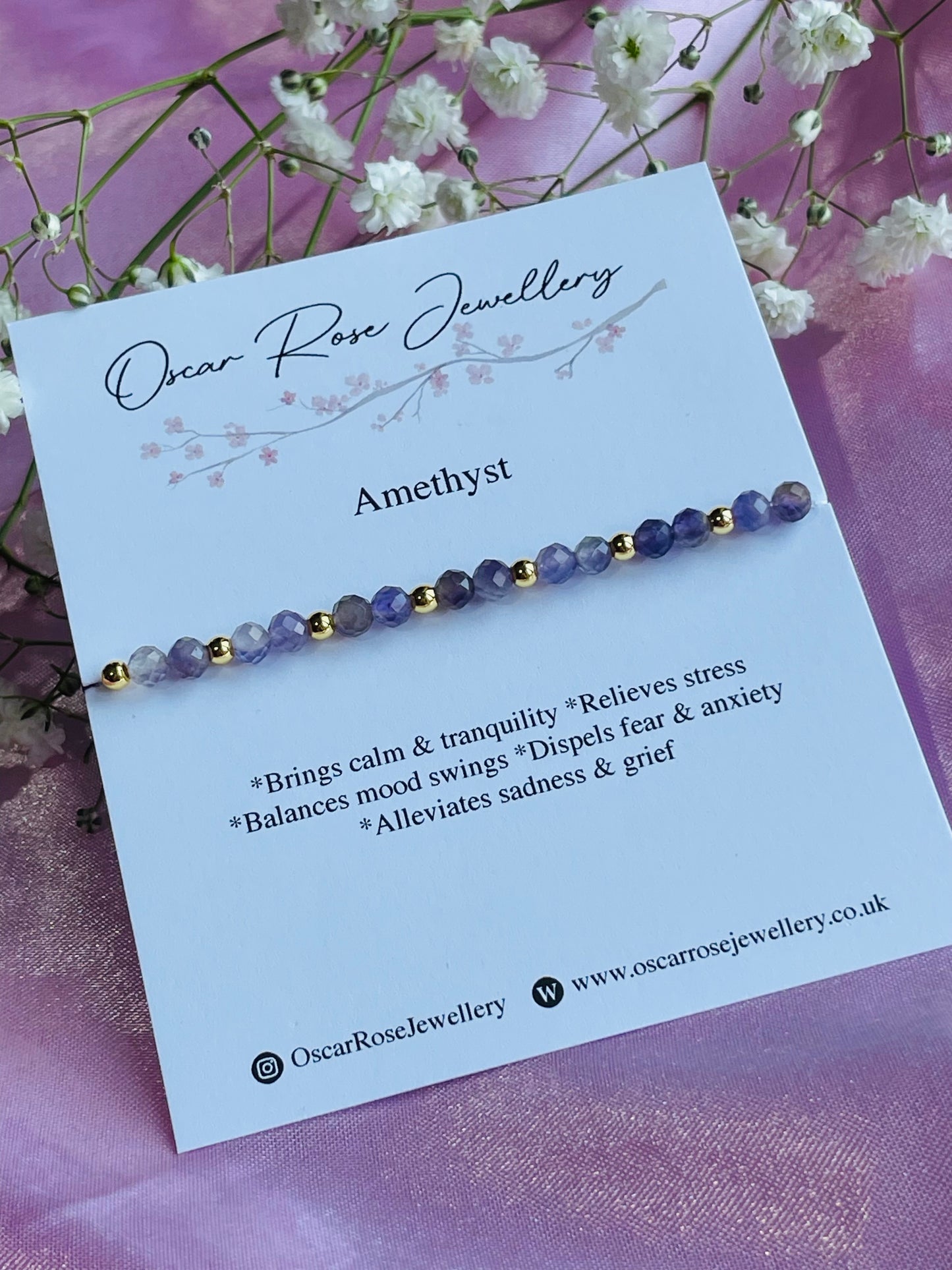 Amethyst & Silver/Gold plated Bracelet