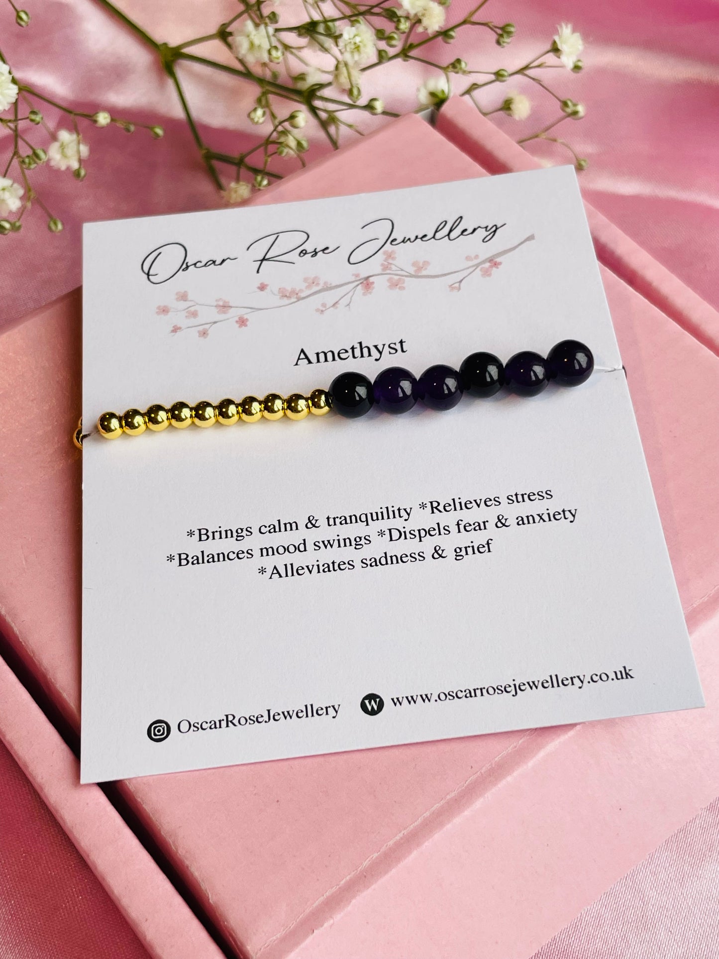 Amethyst & Silver/Gold plated Bracelet