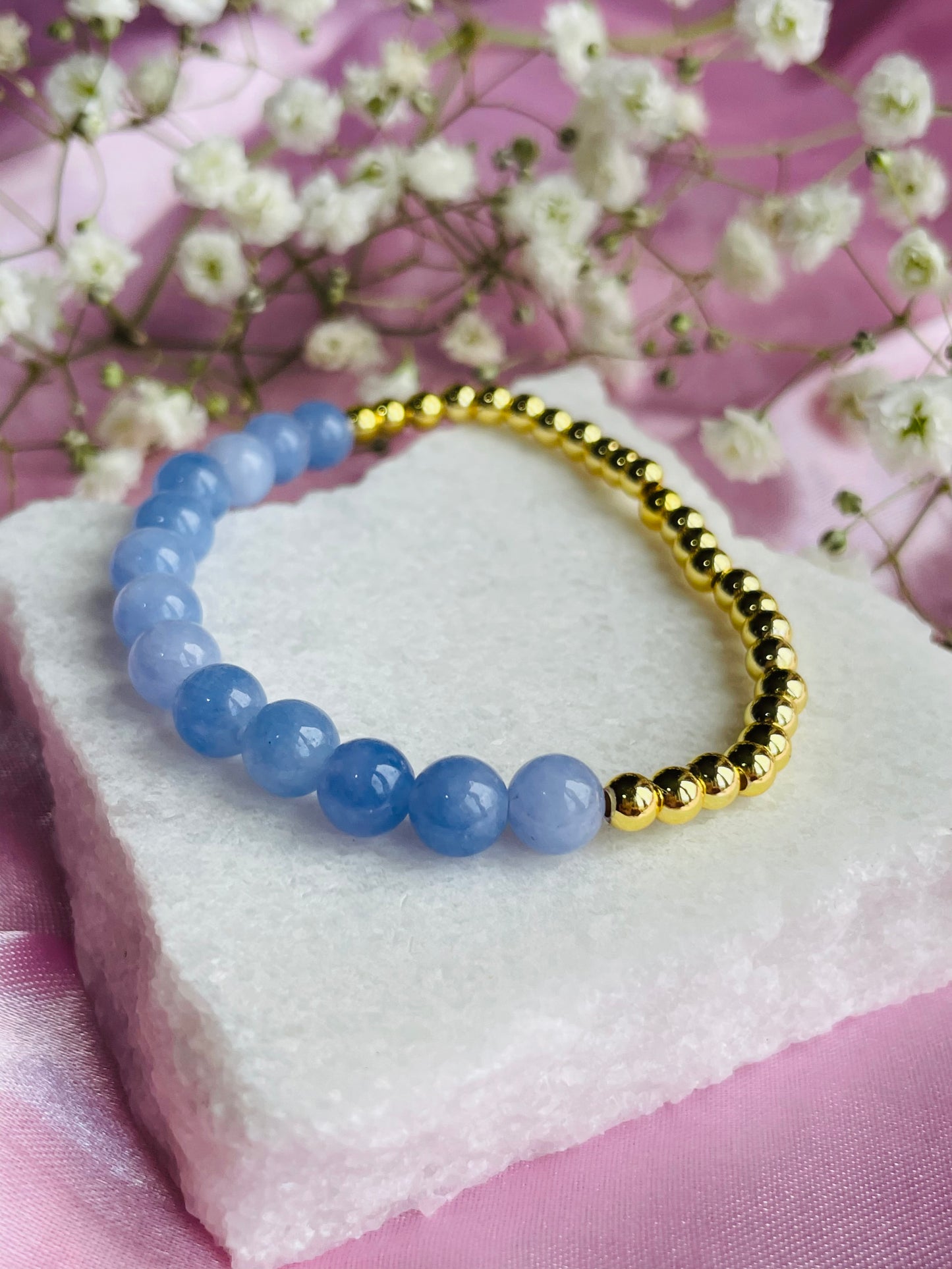 Aquamarine & Silver or Gold Bracelet