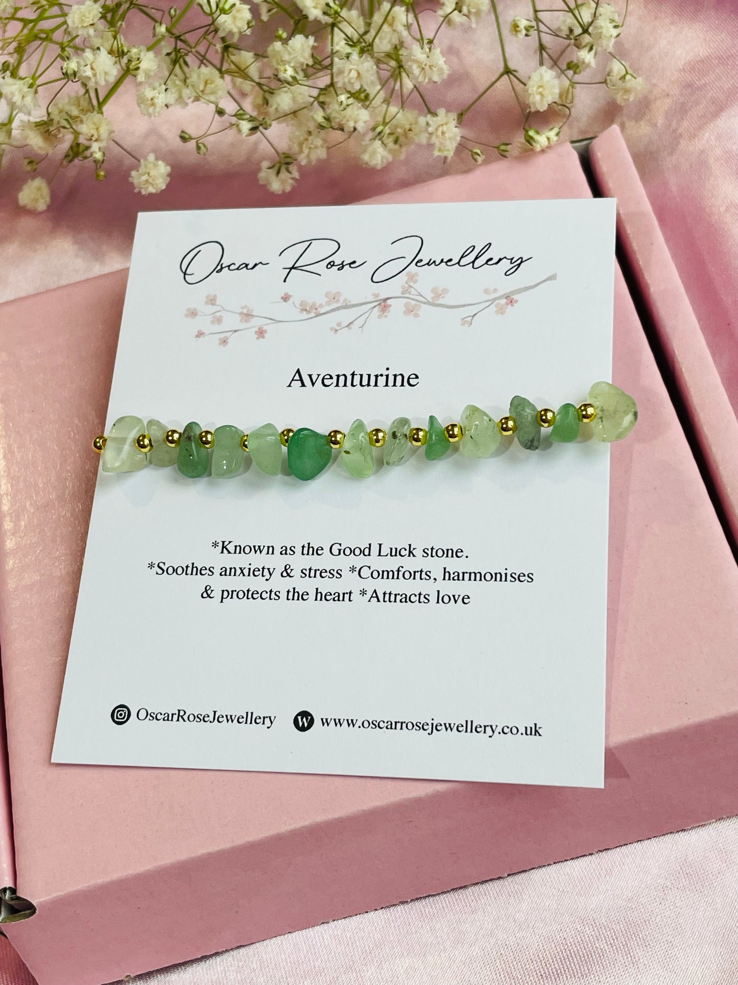 Green Aventurine Stretch Bead Bracelet