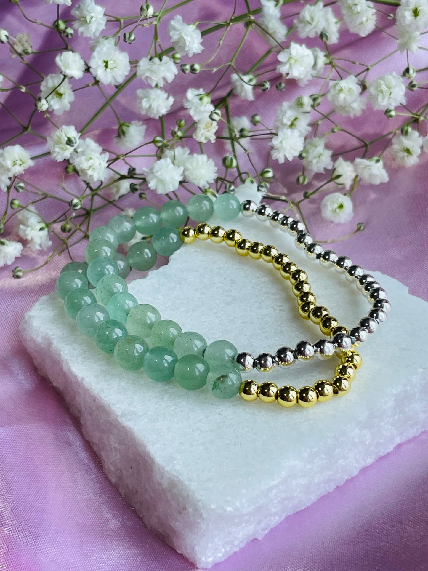 Green Aventurine Stretch Bead Bracelet