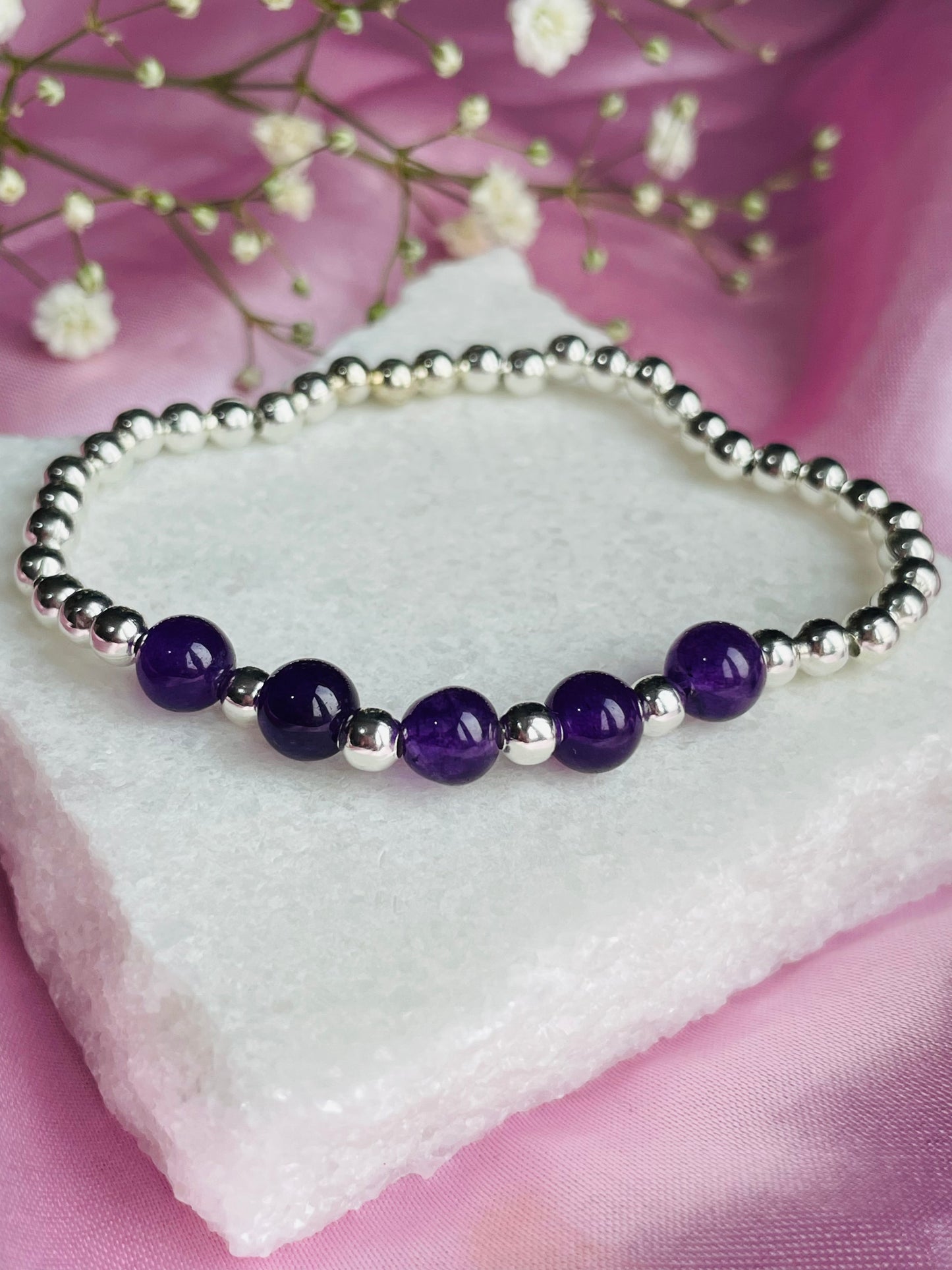 Amethyst & Silver/Gold plated Bracelet