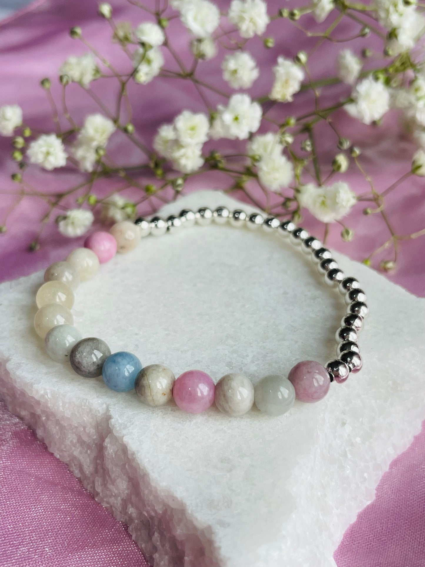 Morganite Crystal Bracelet | Divine Love Stone | Heart Healing | Compassion & Emotional Balance | Meaningful Gift