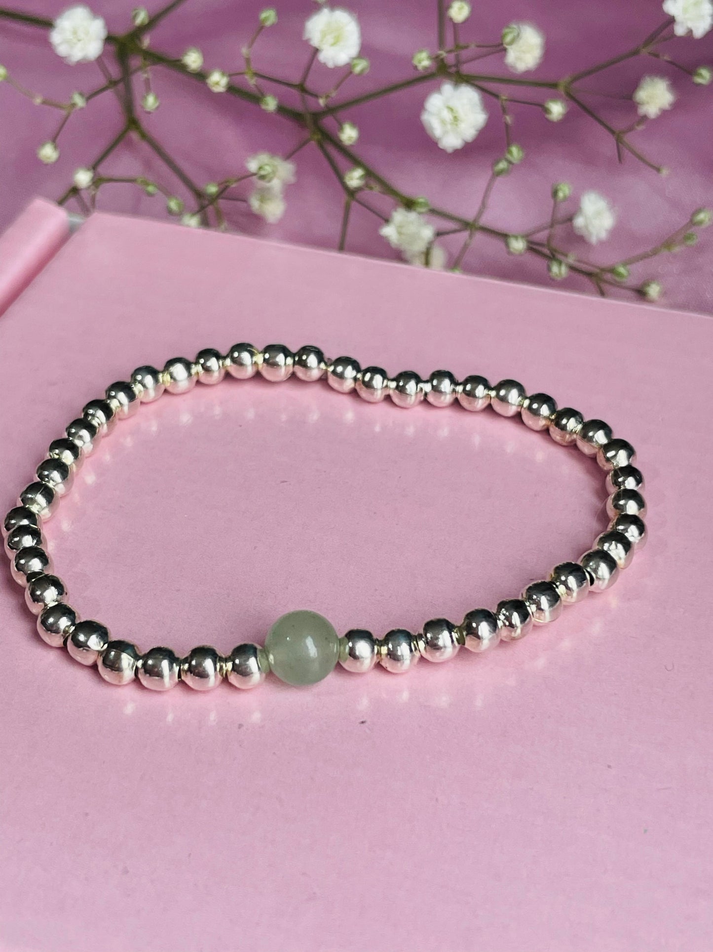 Green Aventurine Stretch Bead Bracelet
