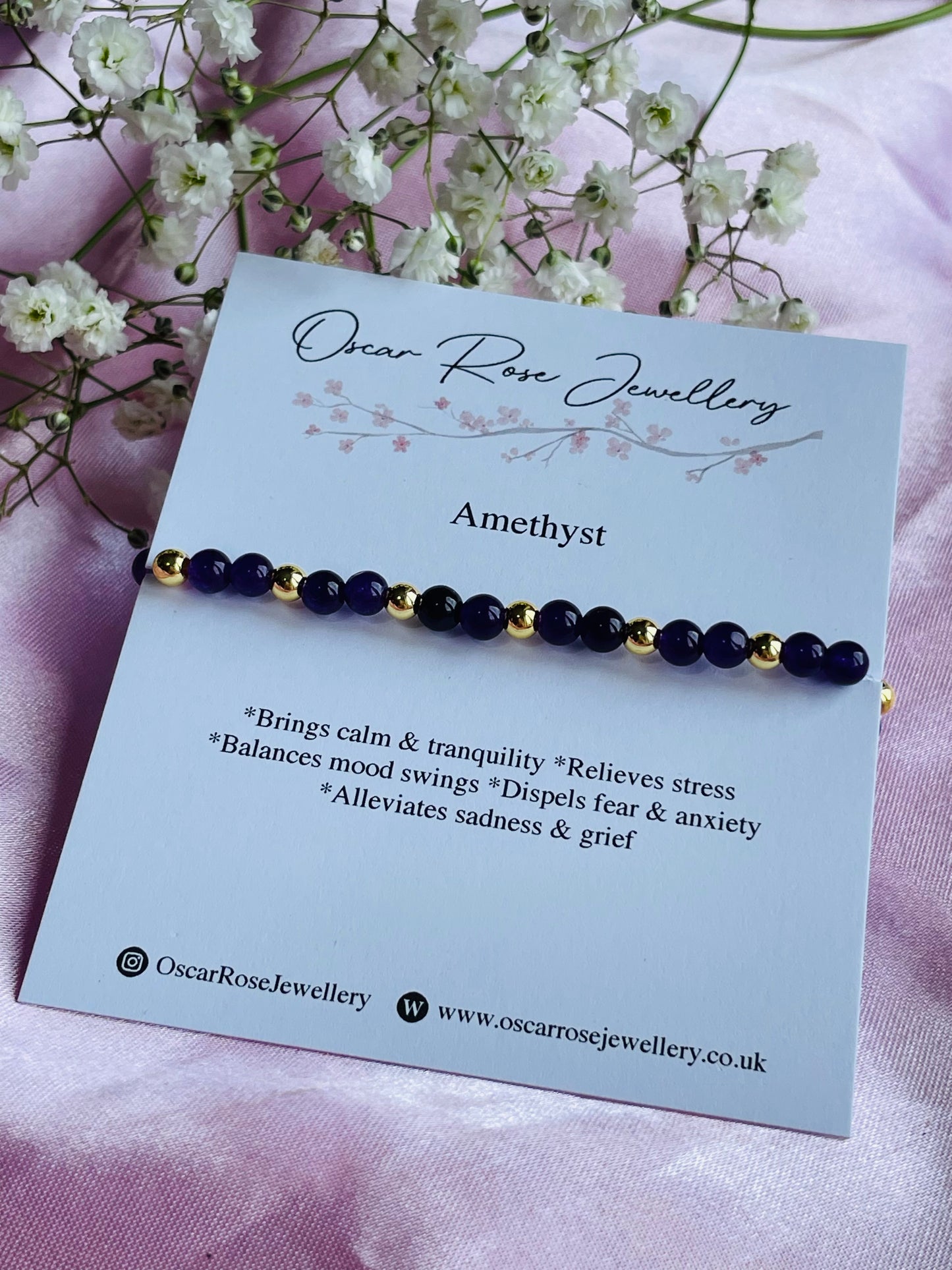 Amethyst & Silver/Gold plated Bracelet