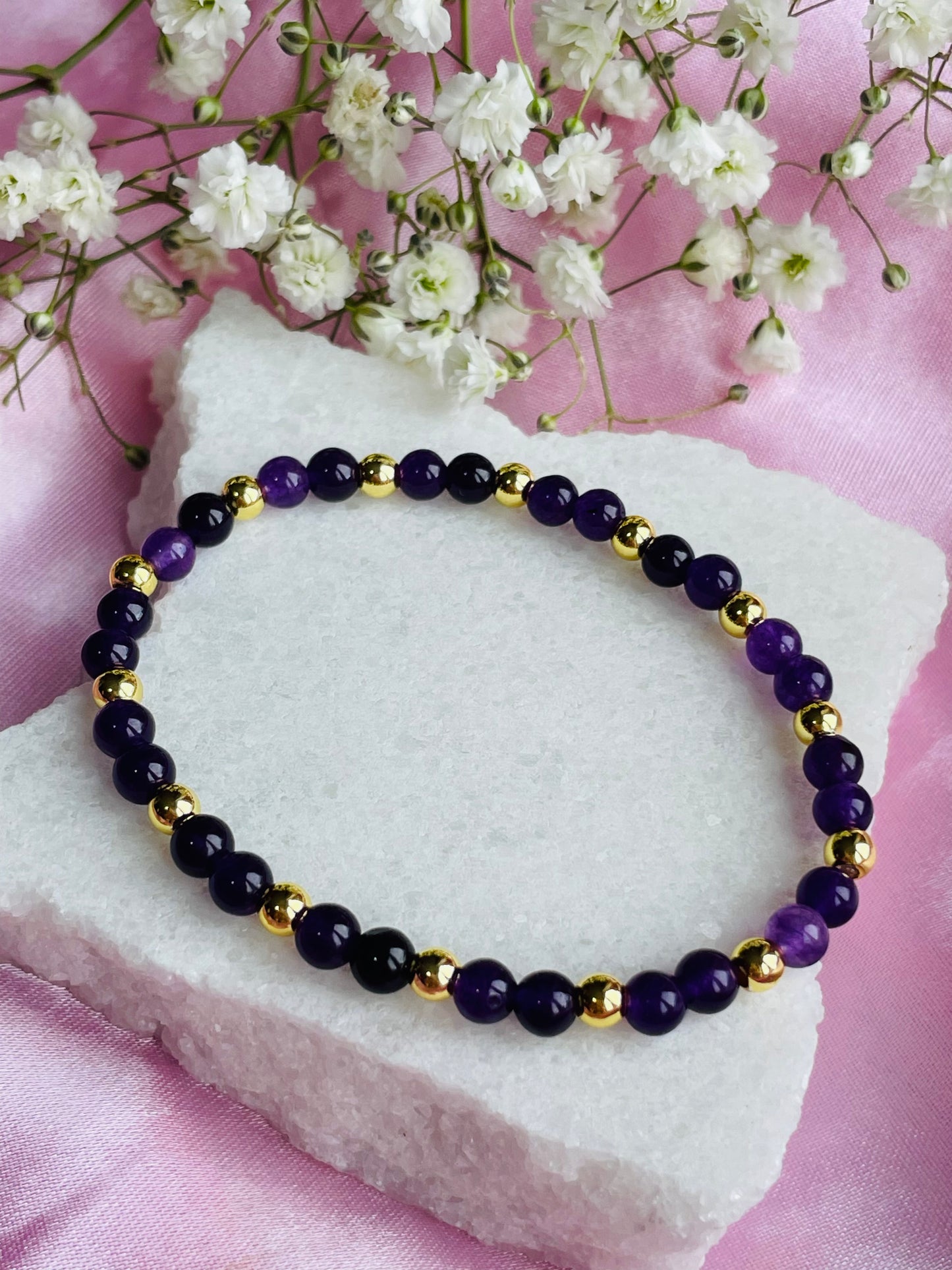 Amethyst & Silver/Gold plated Bracelet
