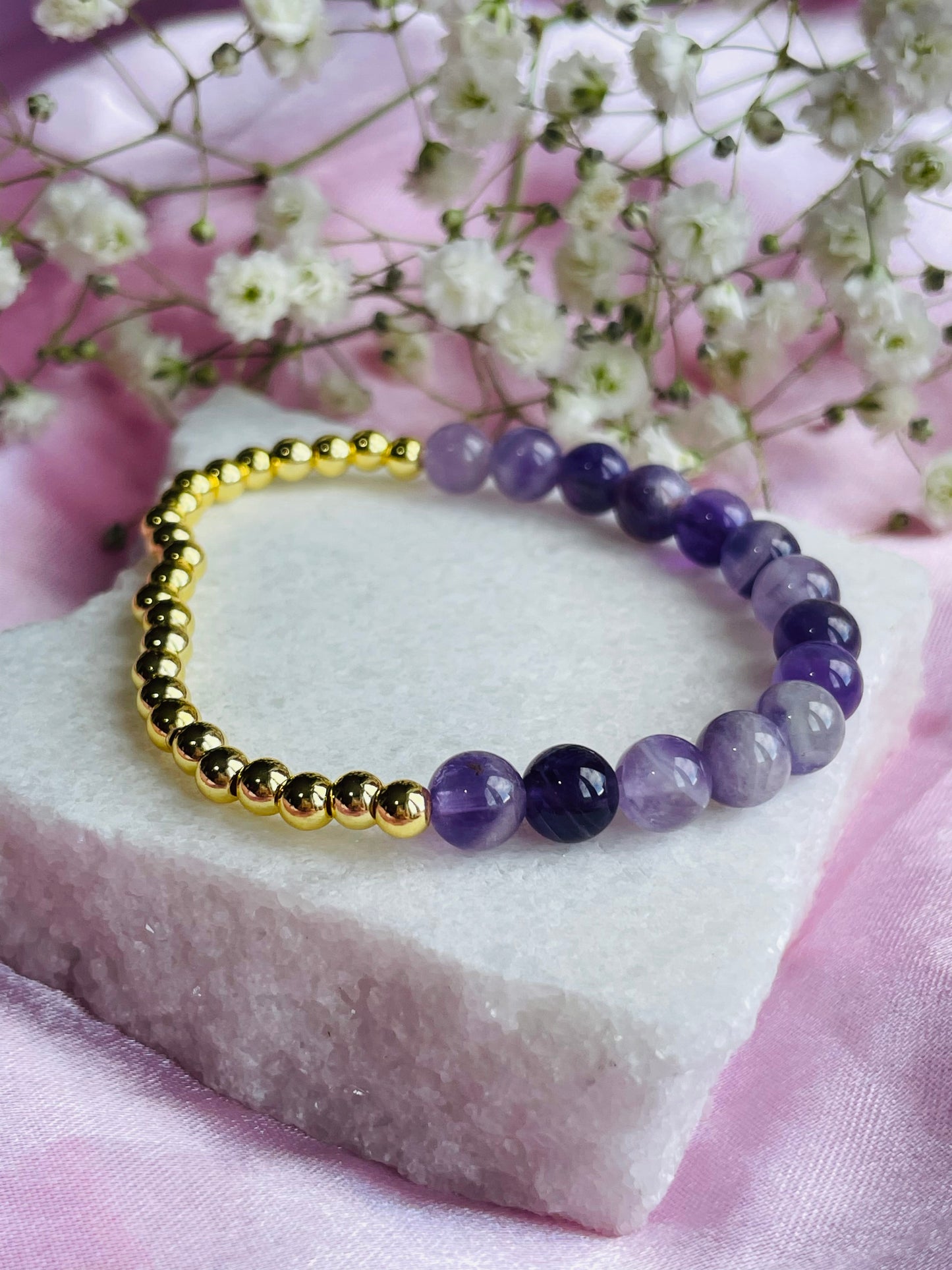 Amethyst & Silver/Gold plated Bracelet