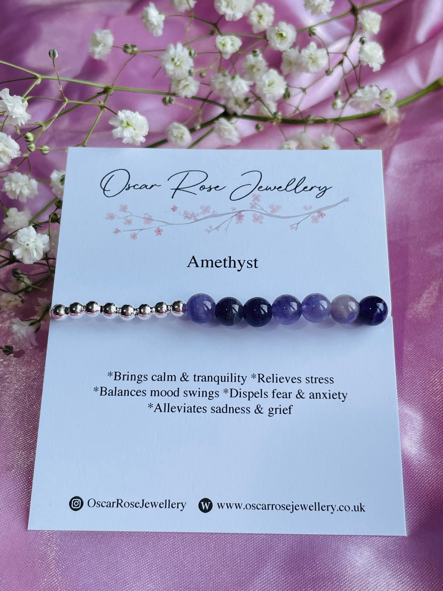 Amethyst & Silver/Gold plated Bracelet
