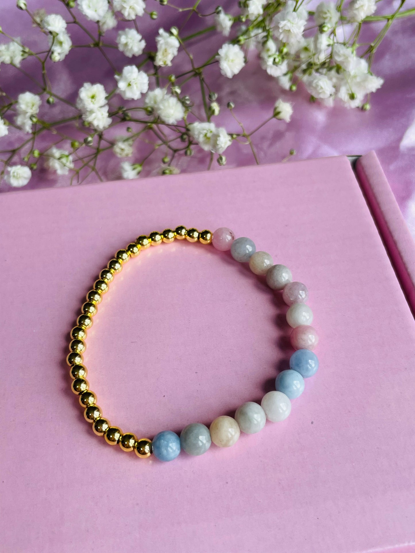 Morganite Crystal Bracelet | Divine Love Stone | Heart Healing | Compassion & Emotional Balance | Meaningful Gift