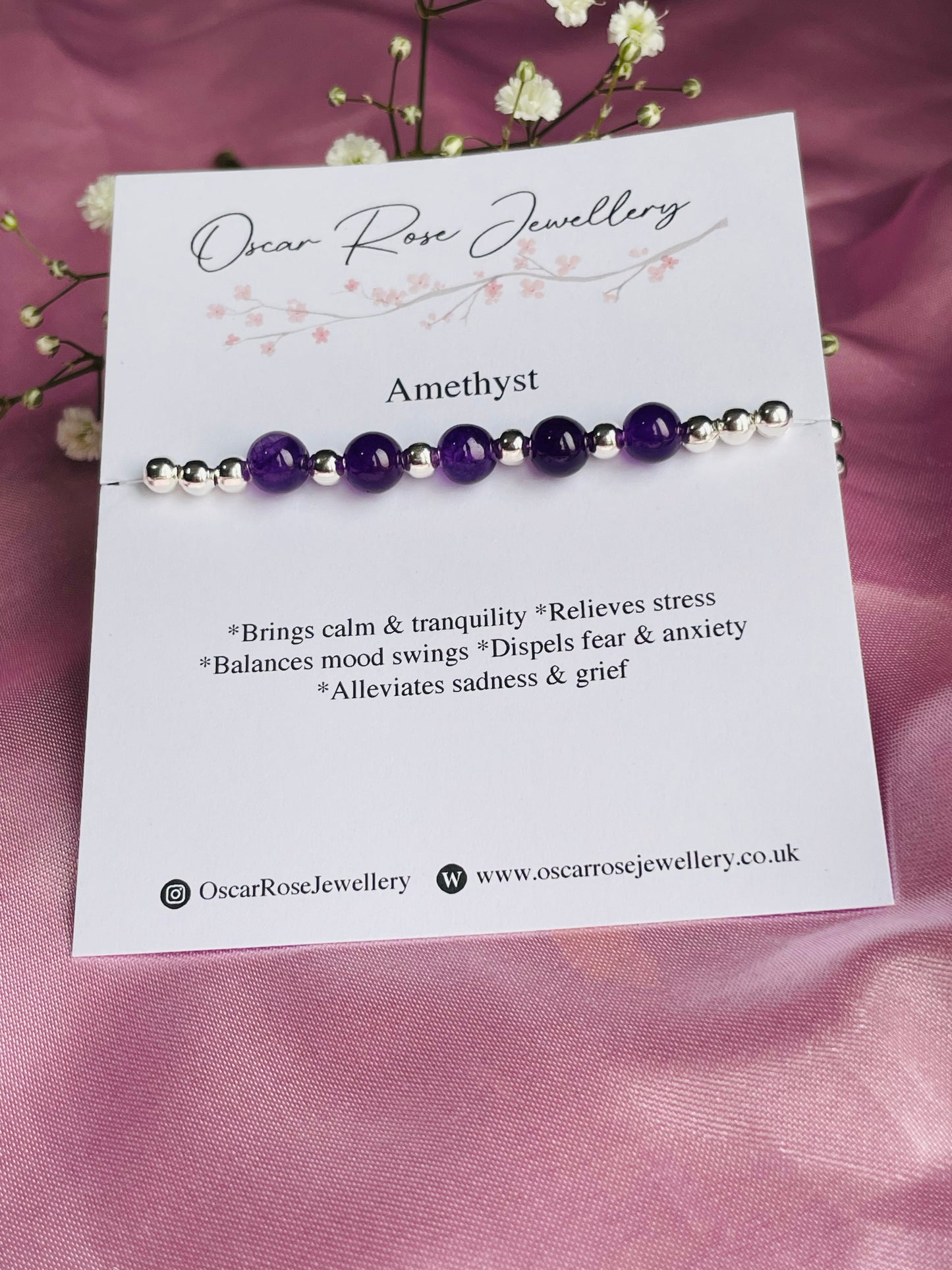 Amethyst & Silver/Gold plated Bracelet