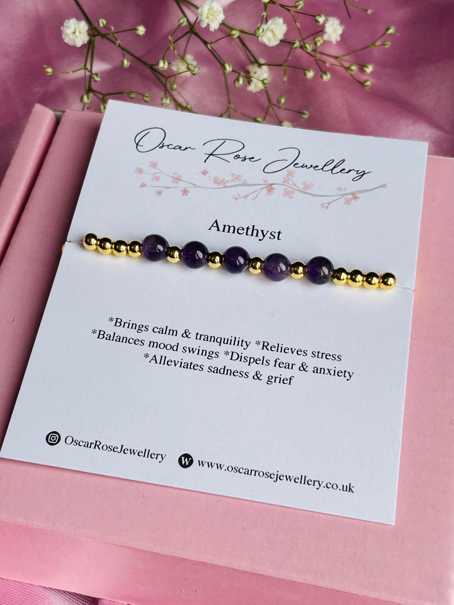 Amethyst & Silver/Gold plated Bracelet
