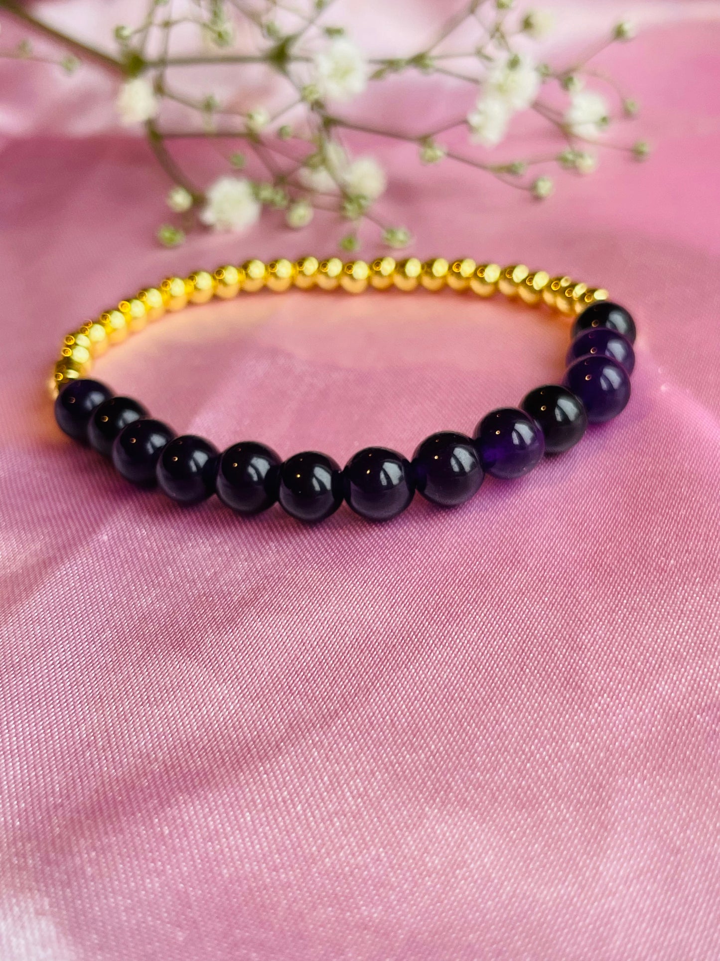 Amethyst & Silver/Gold plated Bracelet