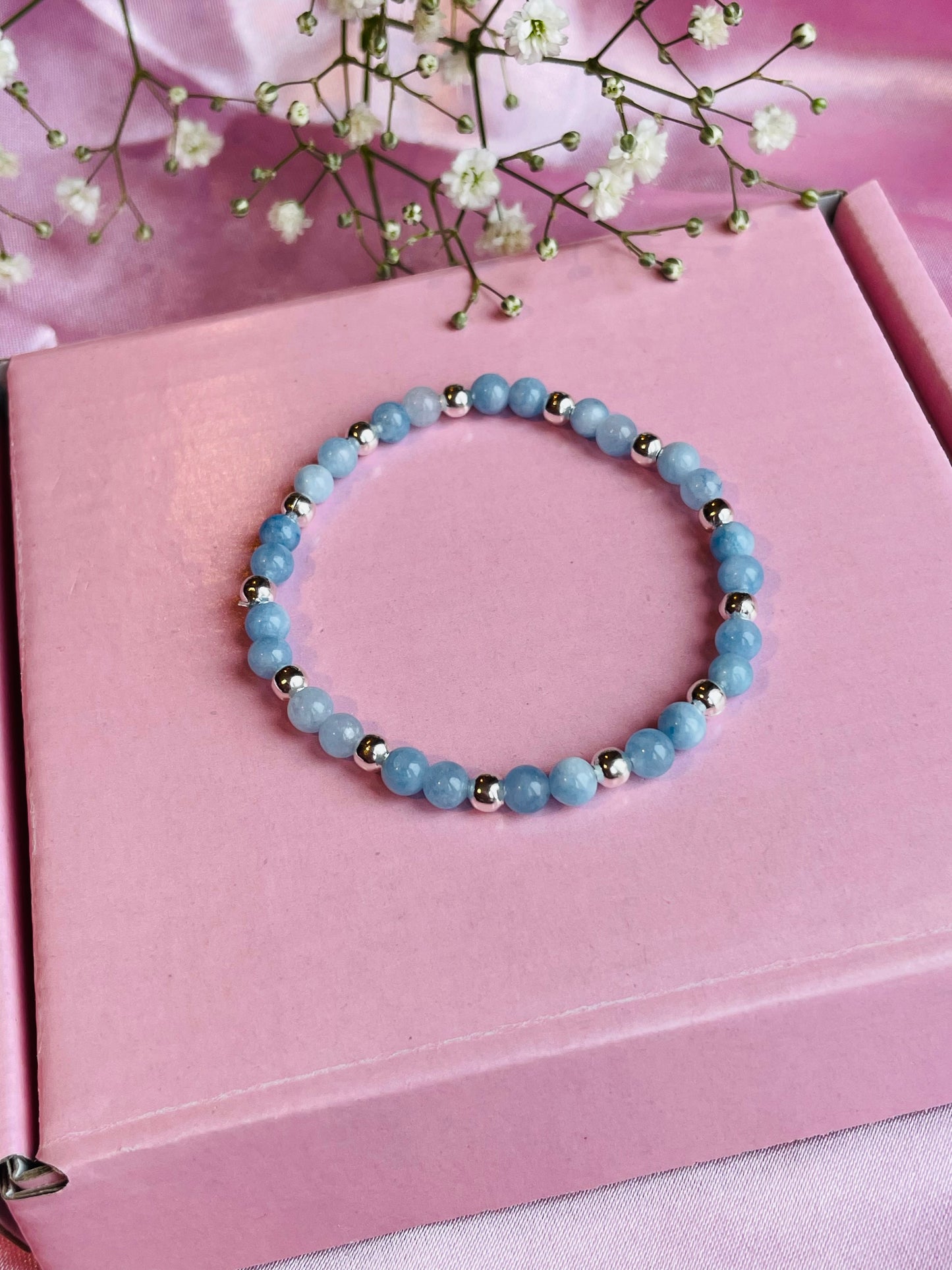 Aquamarine & Sterling Silver Bracelet