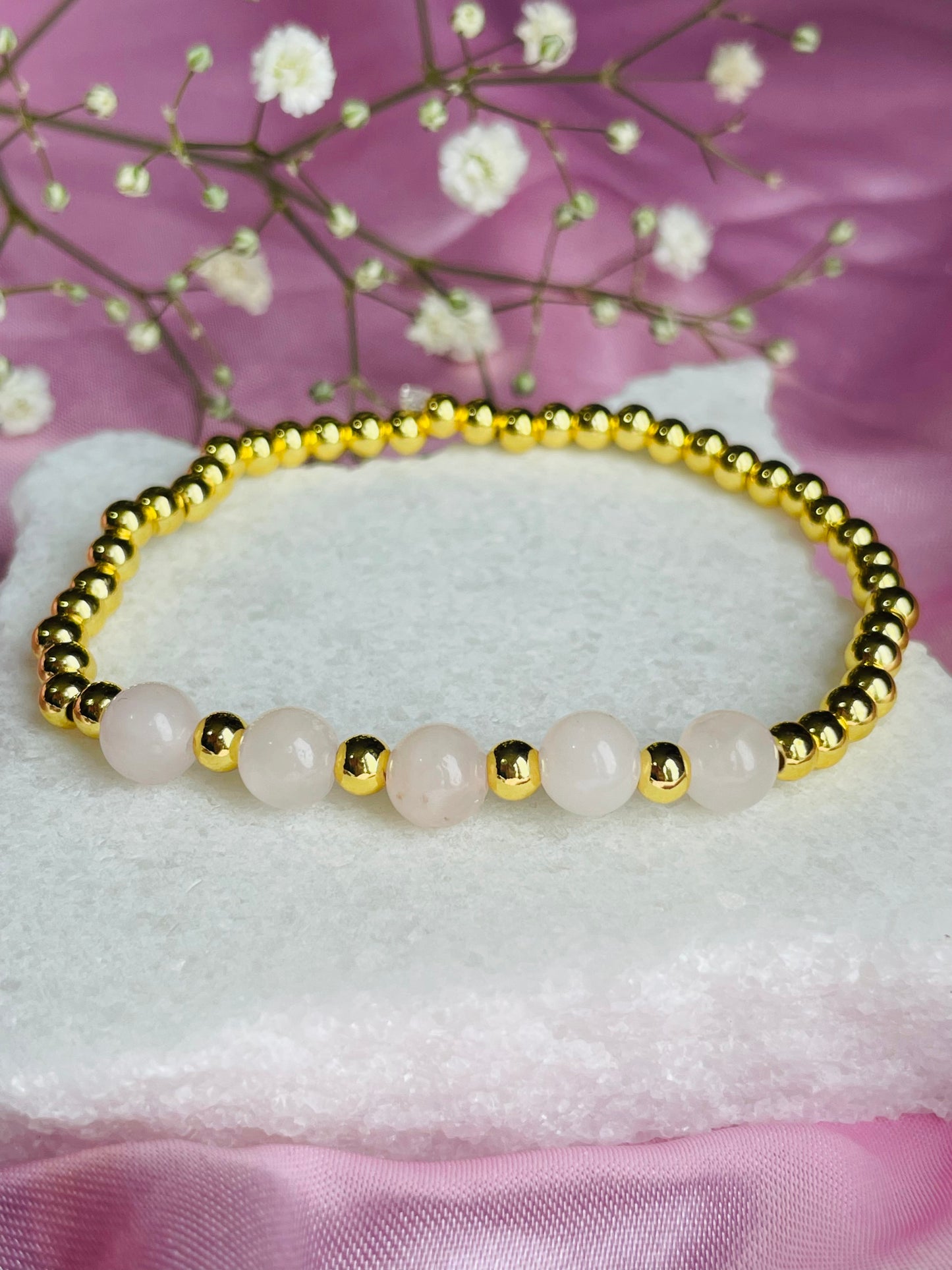 Rose Quartz & Silver Bracelet