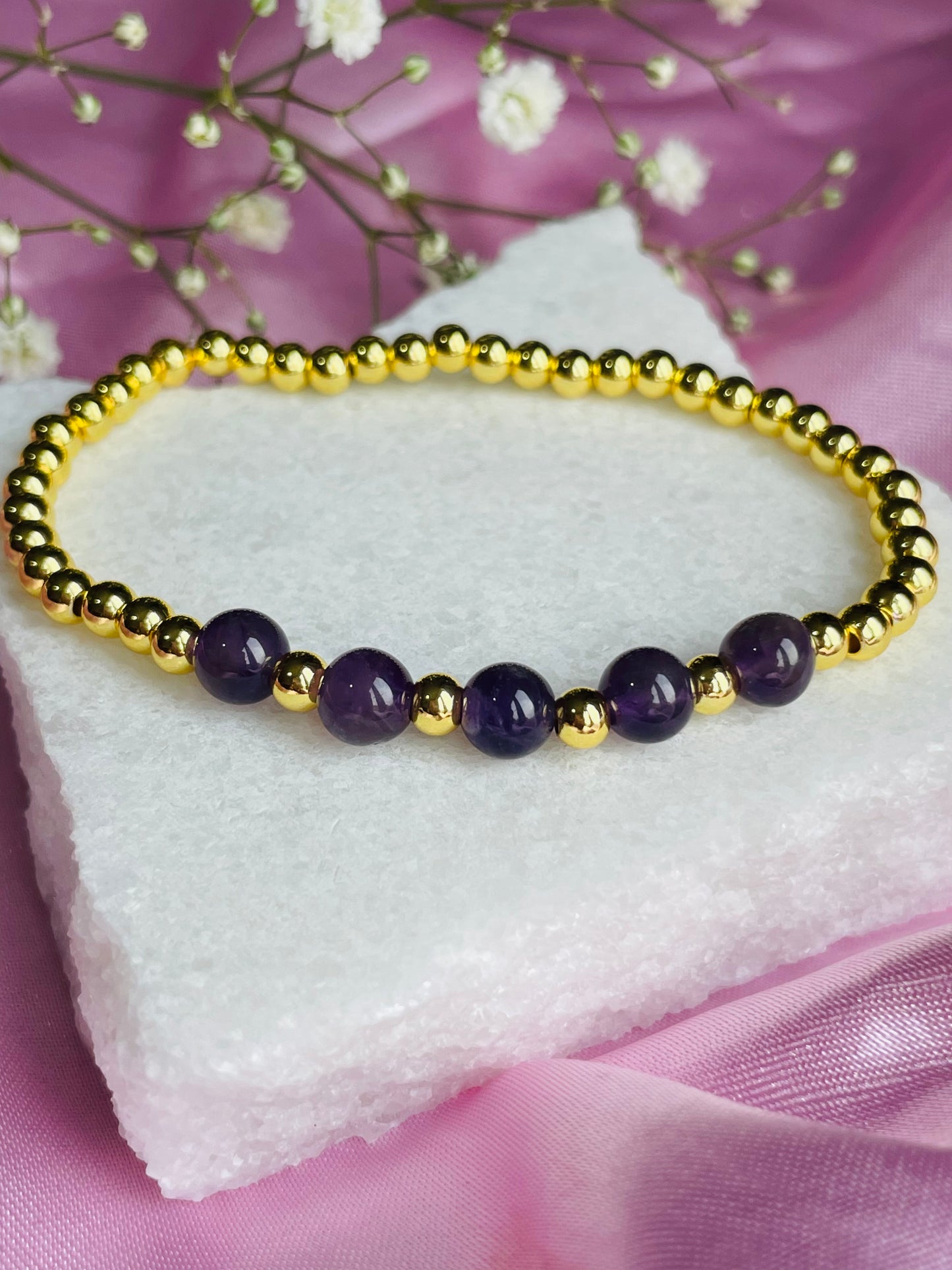 Amethyst & Silver/Gold plated Bracelet