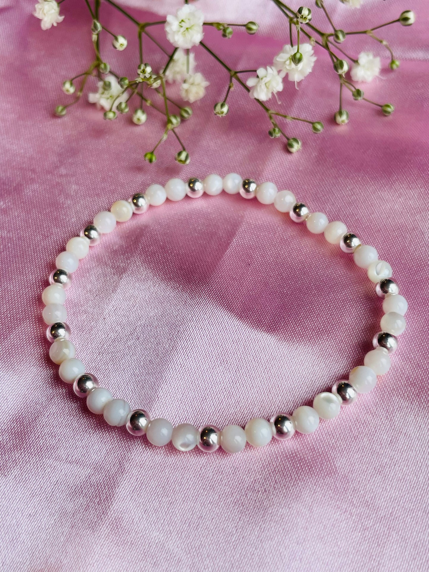 Mother Of Pearl & Silver Bracelet