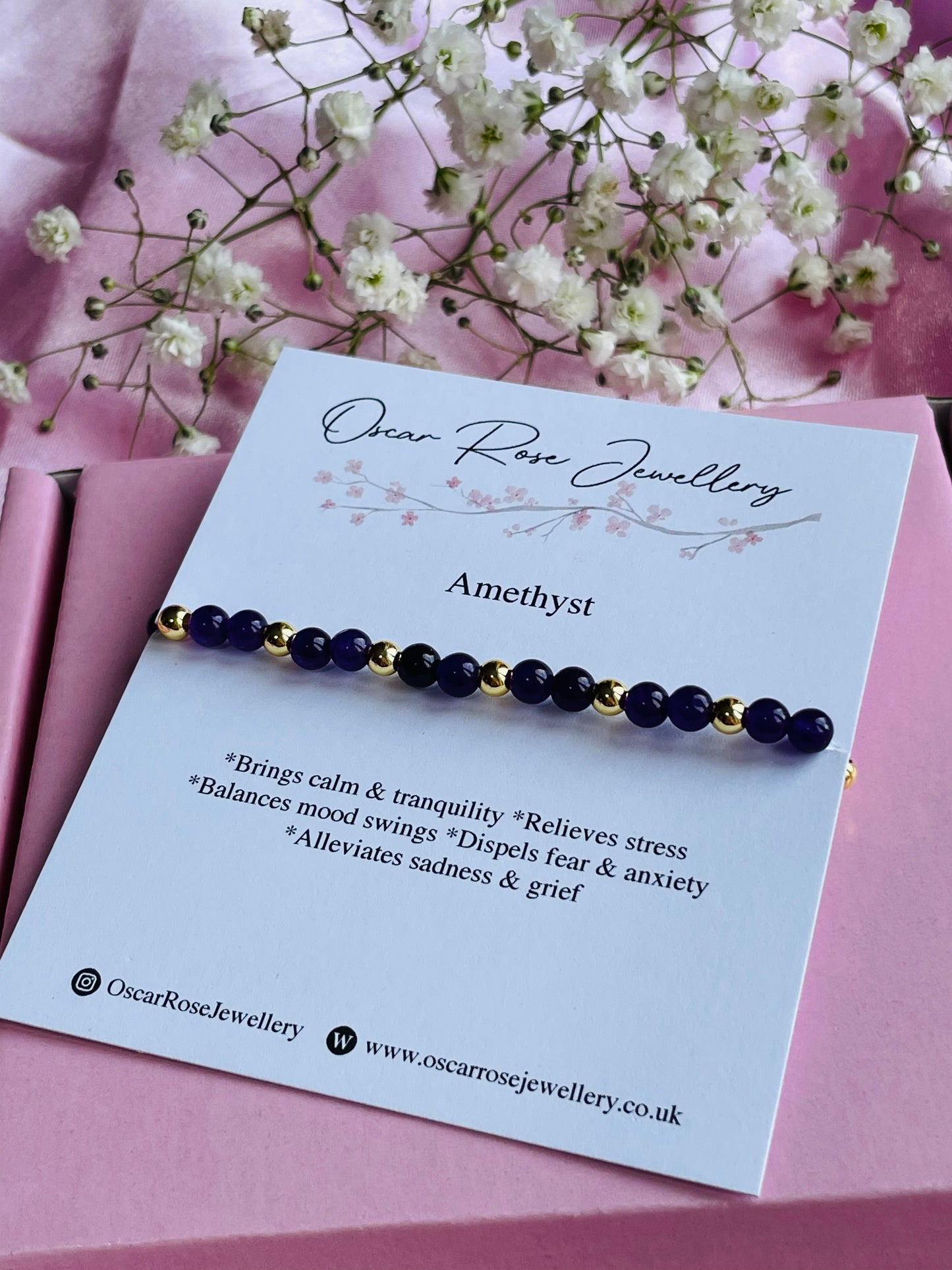 Amethyst & Silver/Gold plated Bracelet
