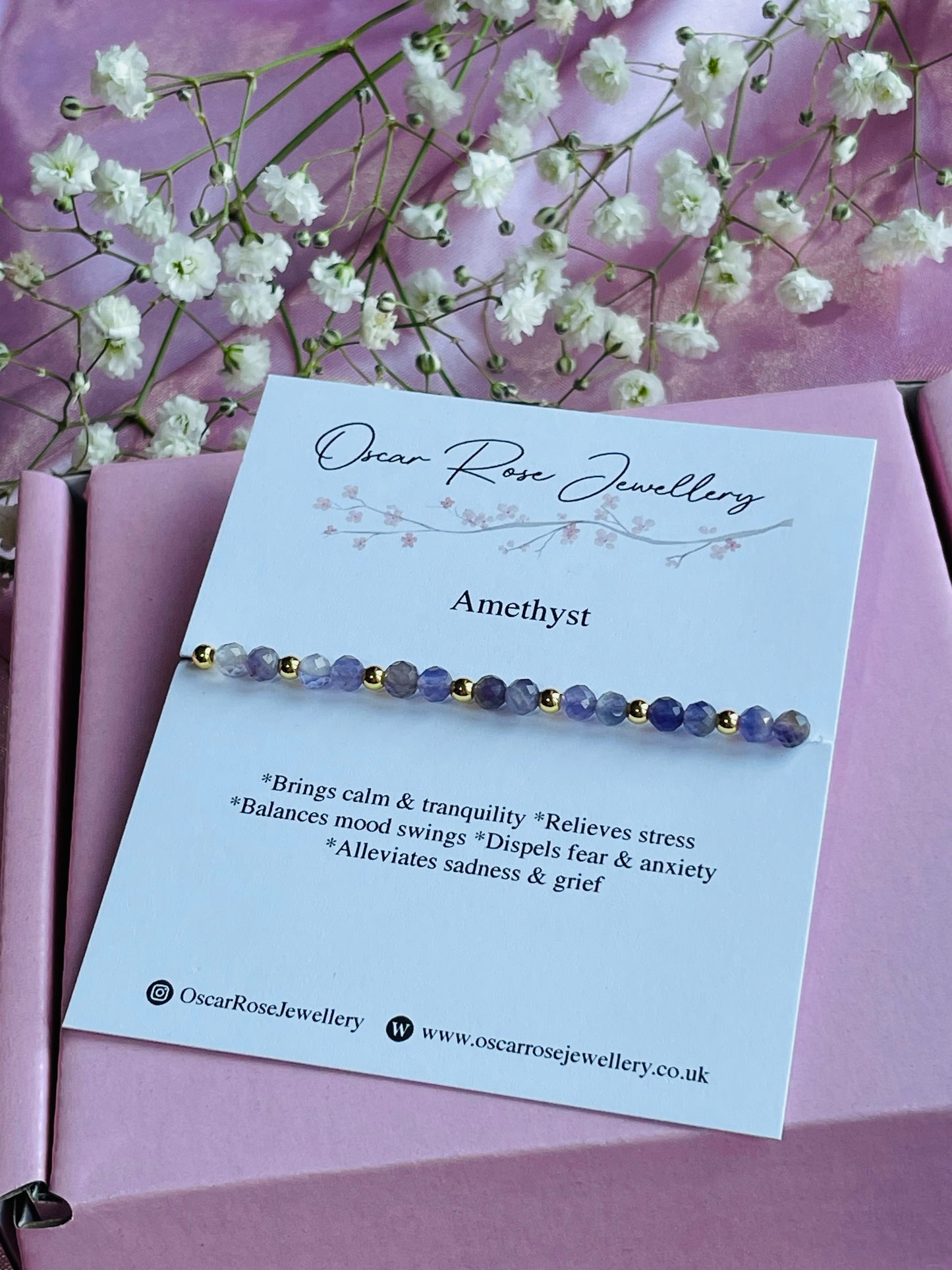 Amethyst & Silver/Gold plated Bracelet