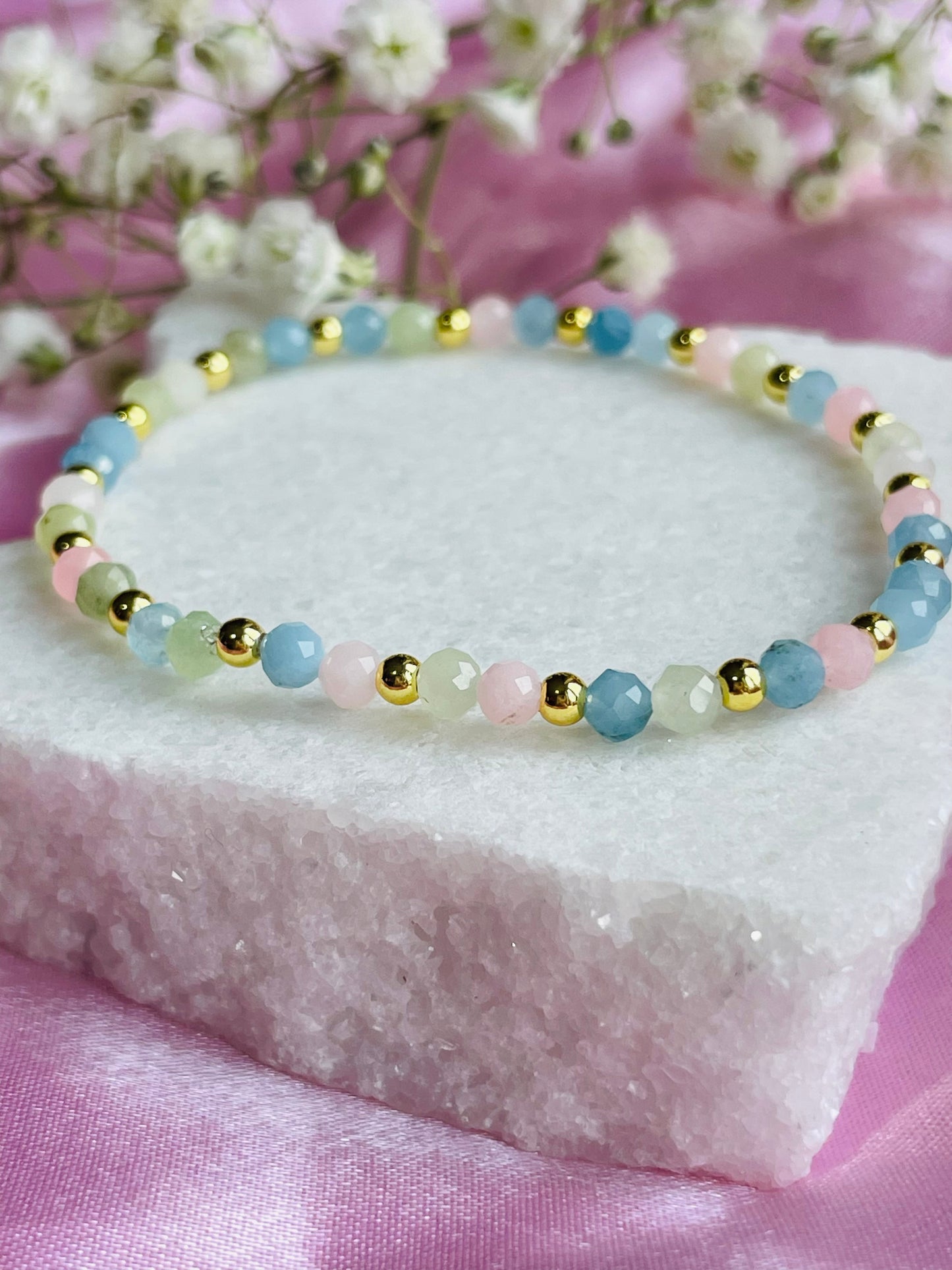 Morganite Crystal Bracelet | Divine Love Stone | Heart Healing | Compassion & Emotional Balance | Meaningful Gift