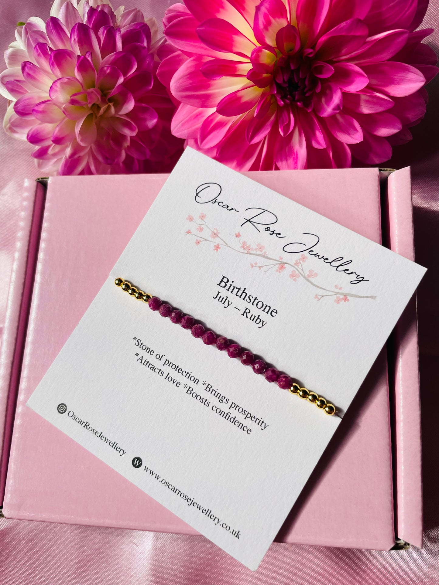 July Birthstone Bracelet - Ruby