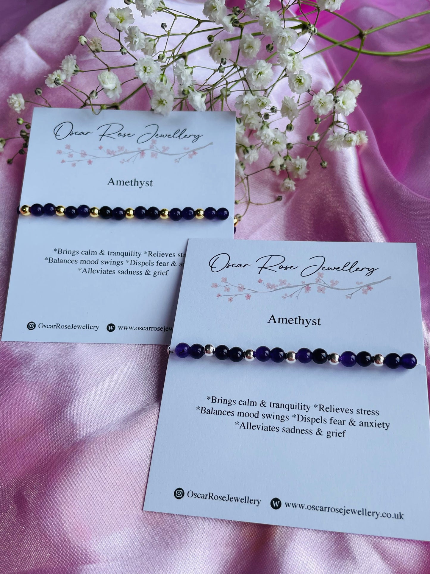 Amethyst & Silver/Gold plated Bracelet