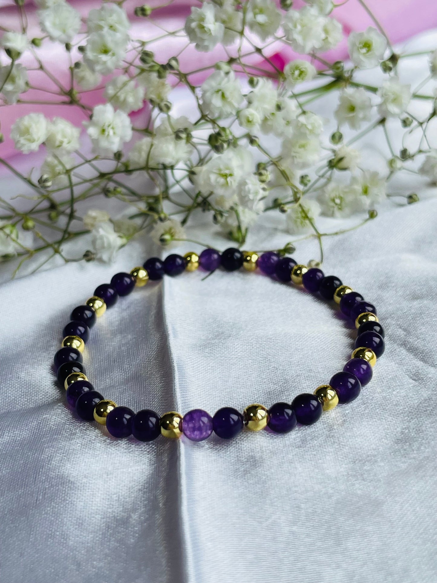 Amethyst & Silver/Gold plated Bracelet