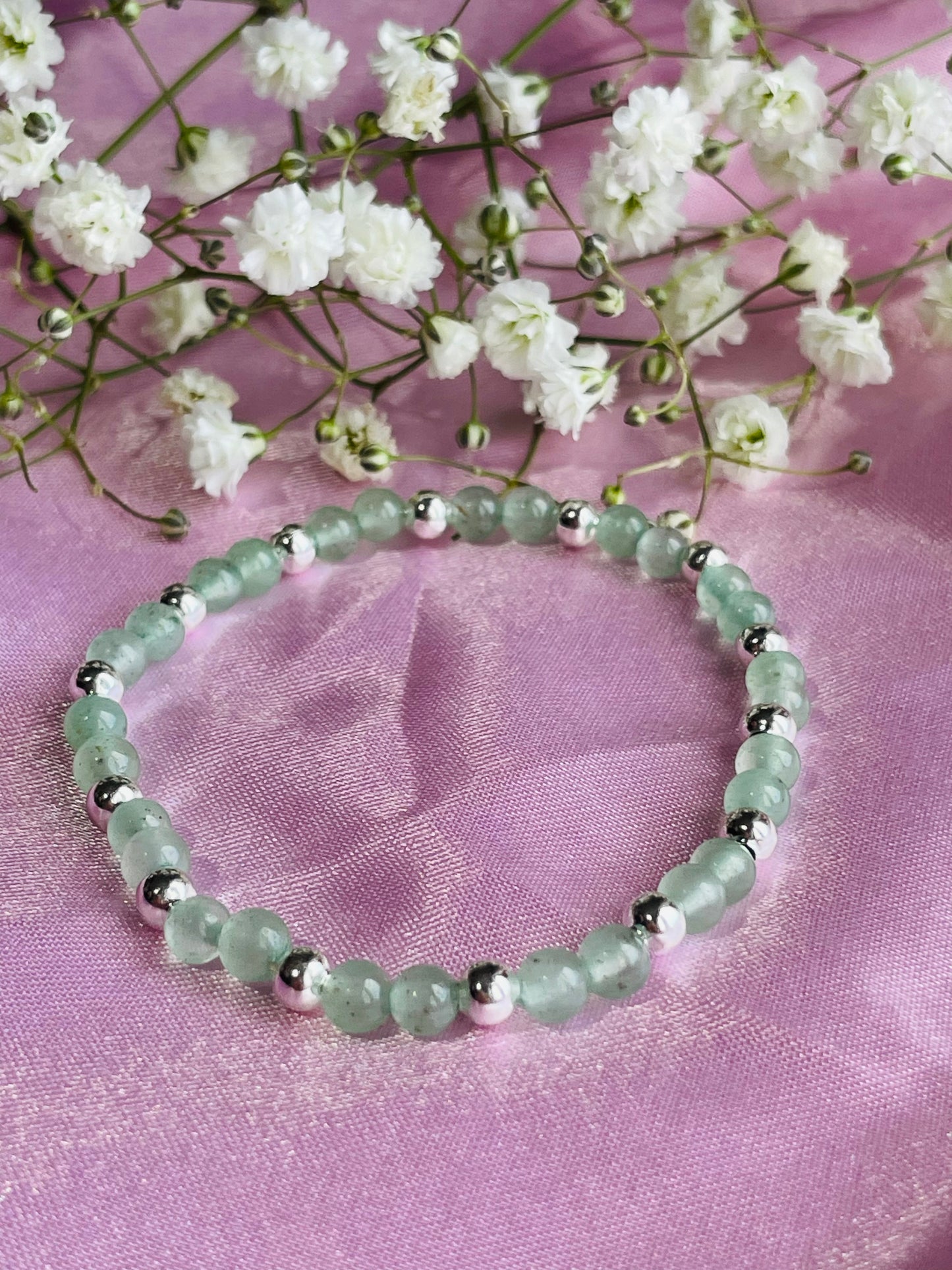 Green Aventurine Stretch Bead Bracelet