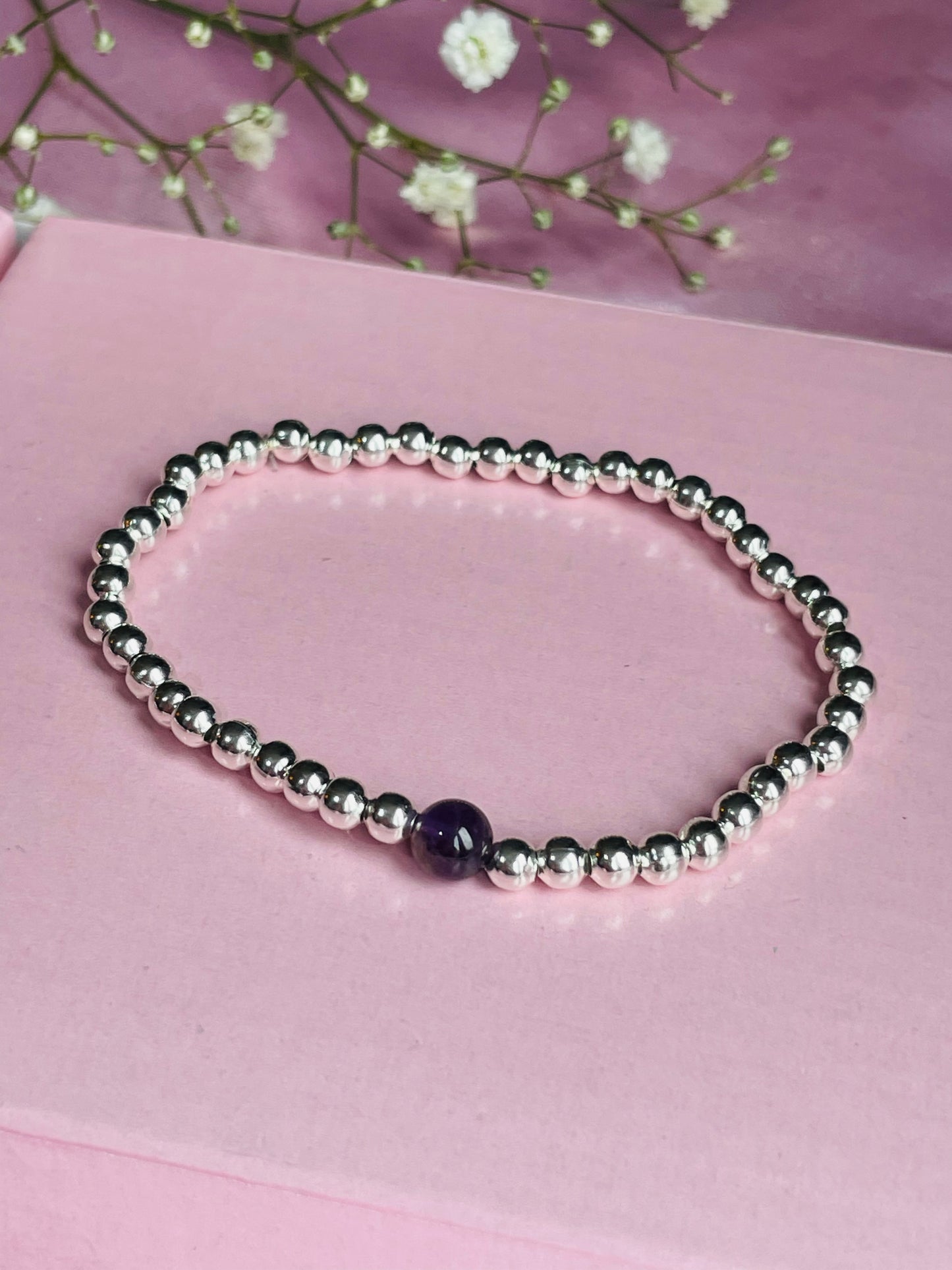 Amethyst & Silver or Gold Plated Bracelet