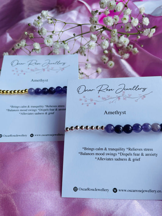 Amethyst & Silver/Gold plated Bracelet