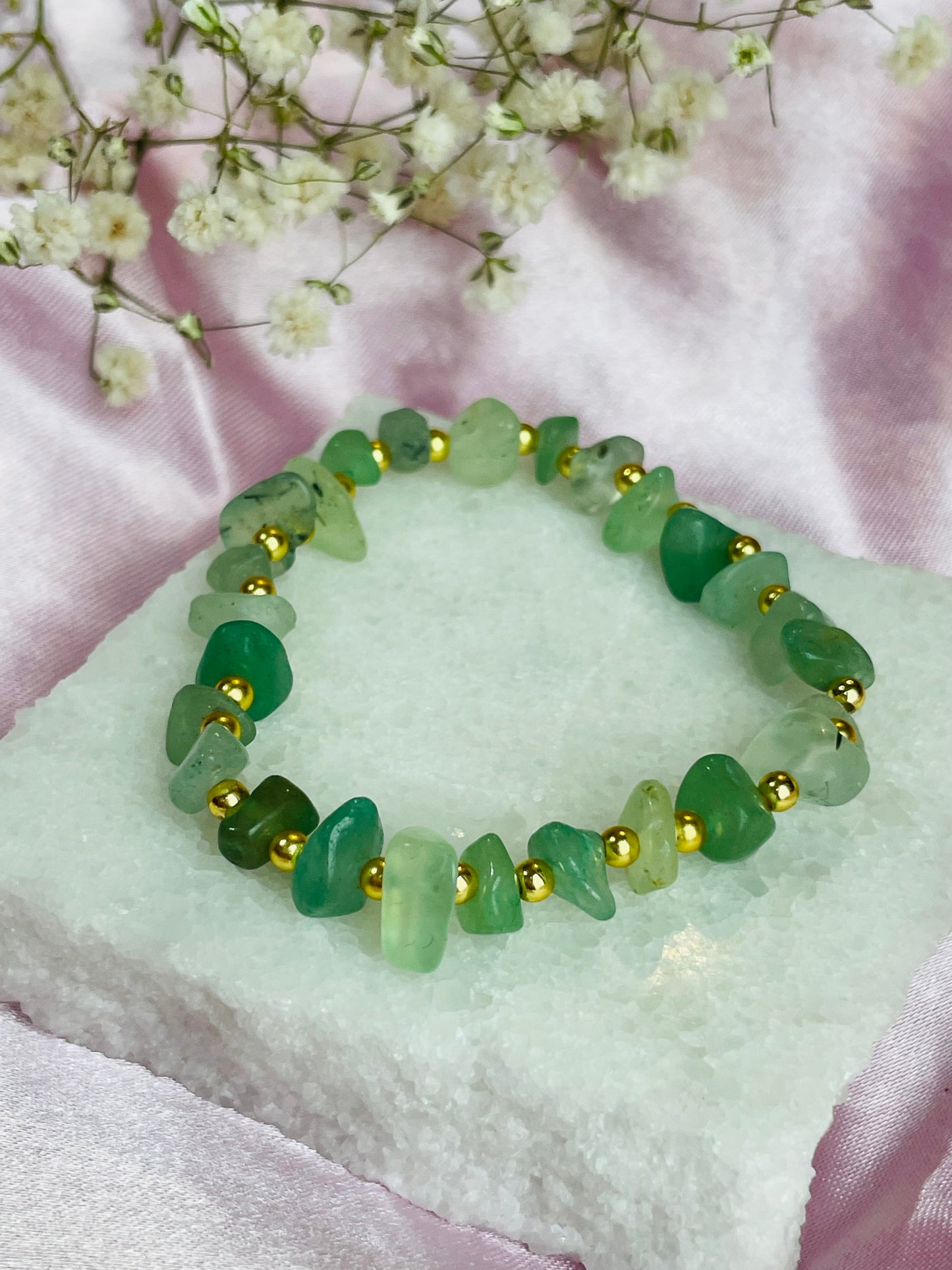 Green Aventurine Stretch Bead Bracelet
