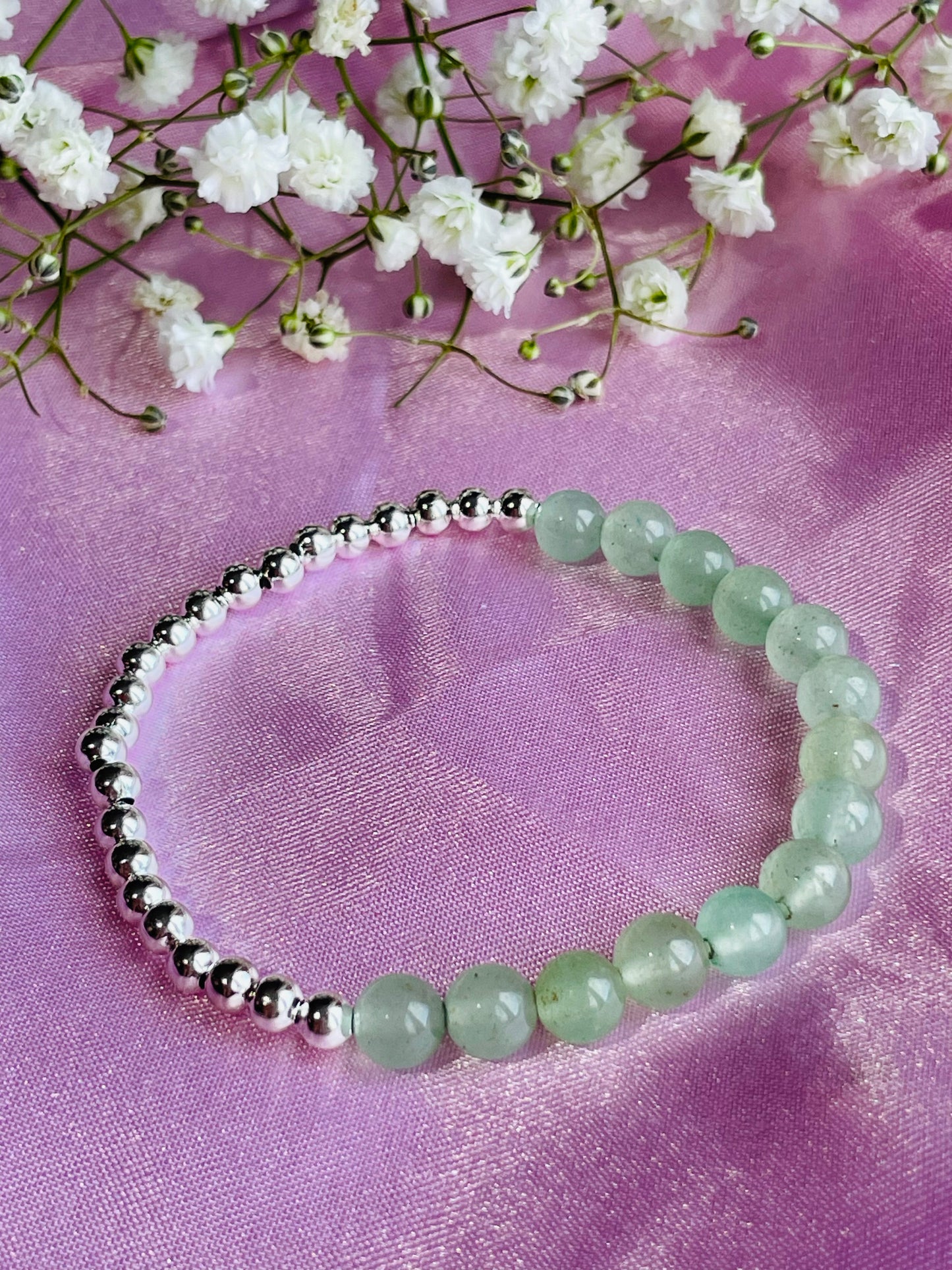 Green Aventurine Stretch Bead Bracelet